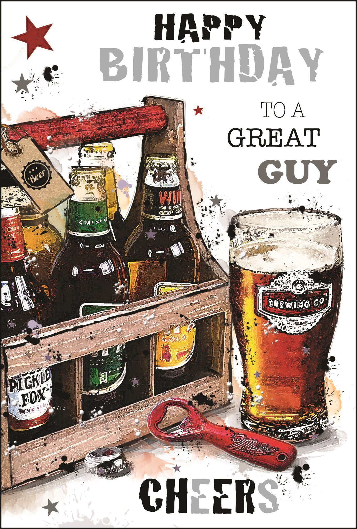 Front of Birthday Beer Box Male Greetings Card