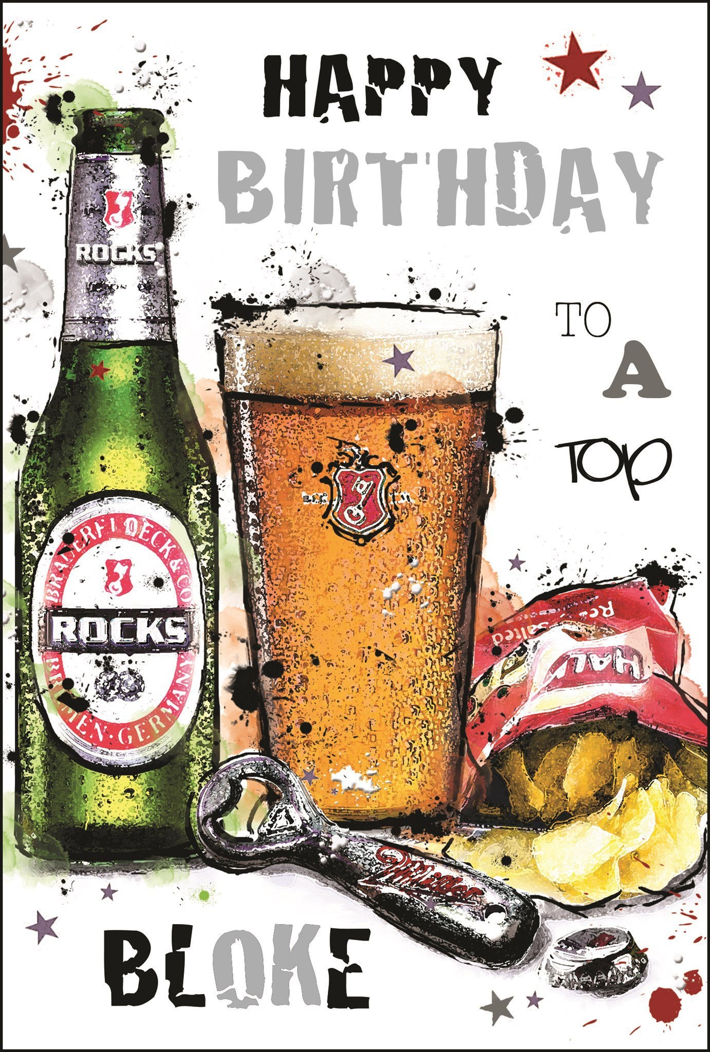 Front of Birthday Beer Bottle Male Greetings Card