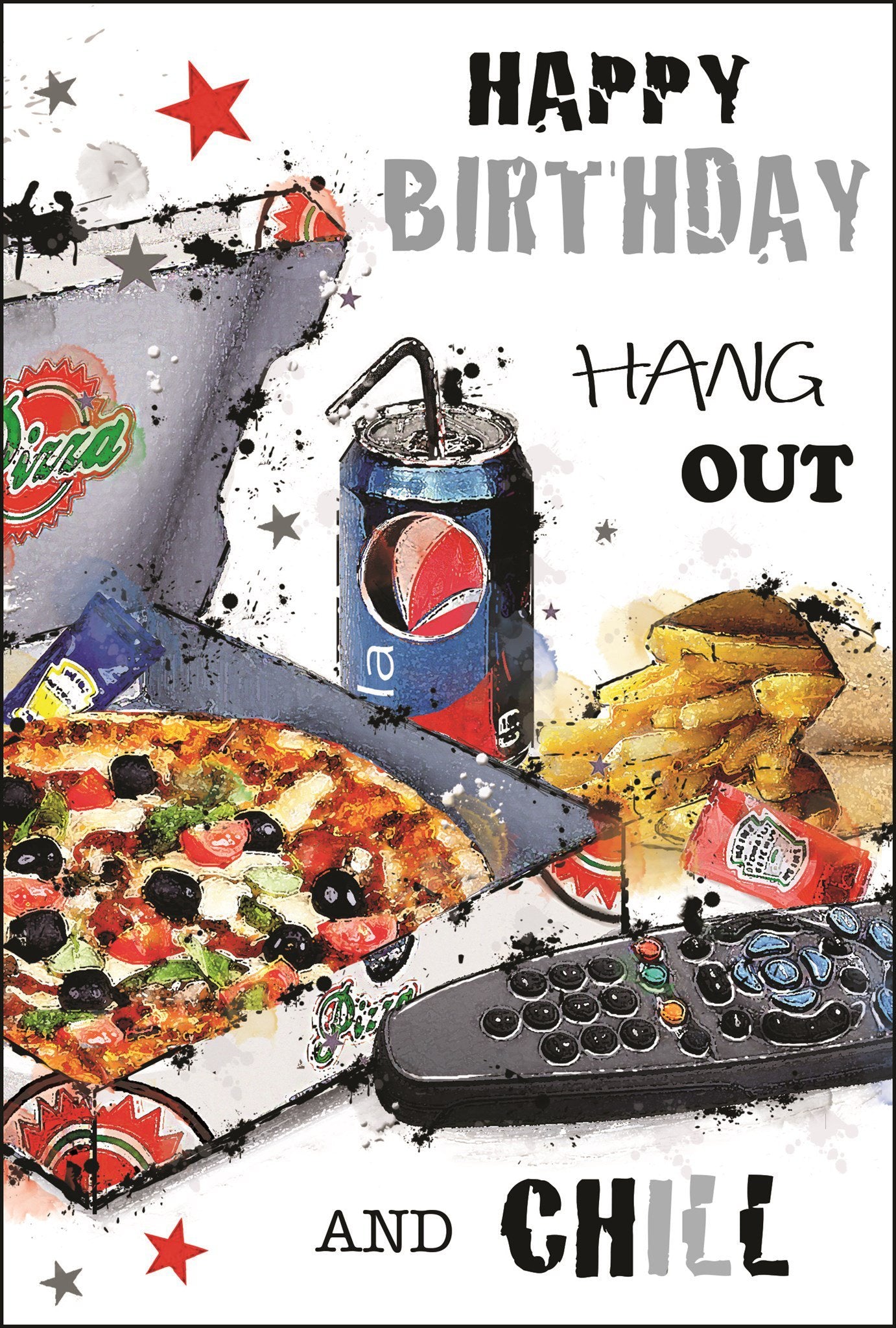 Front of Birthday Pizza Male Greetings Card