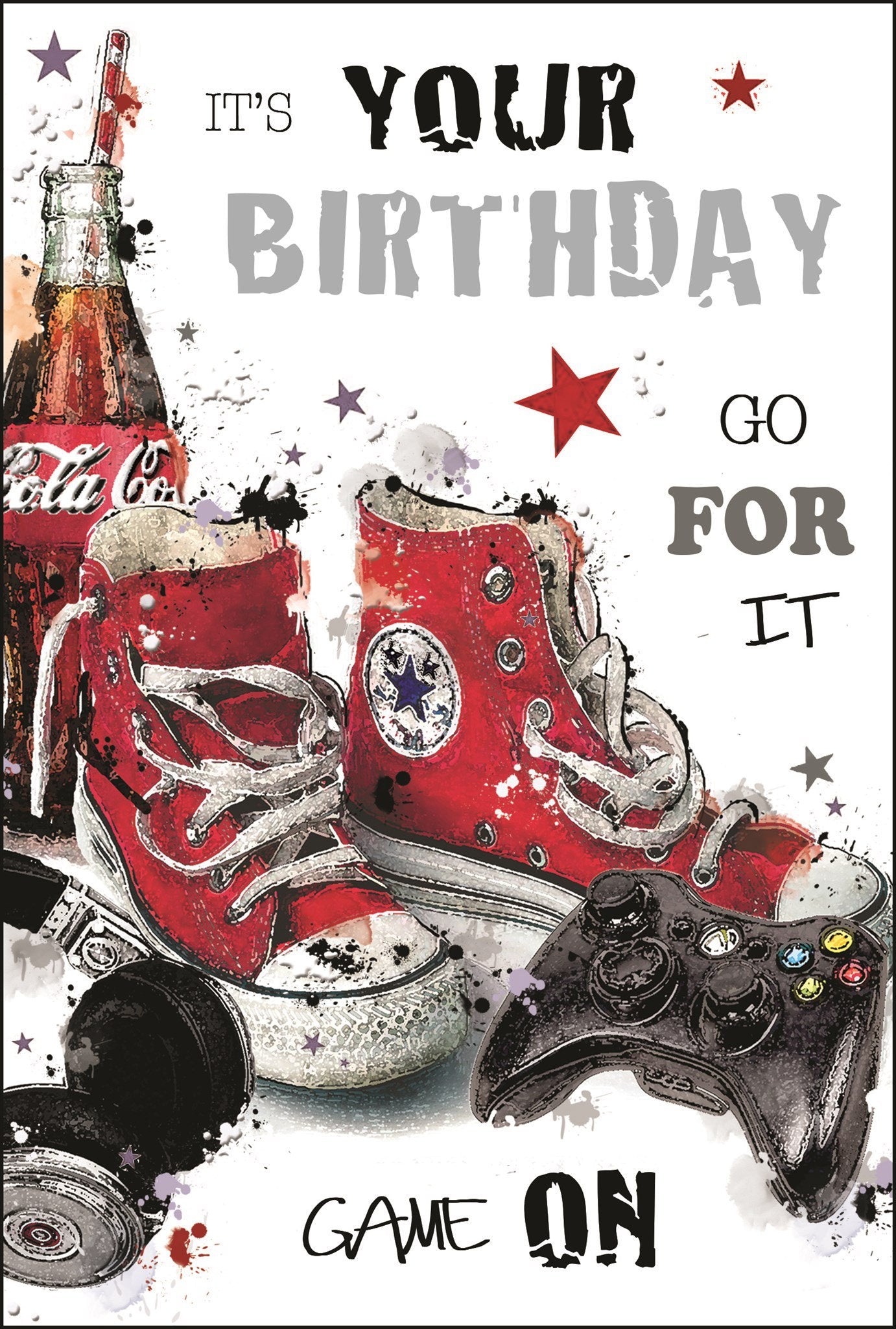 Front of Birthday Red Pumps Male Greetings Card