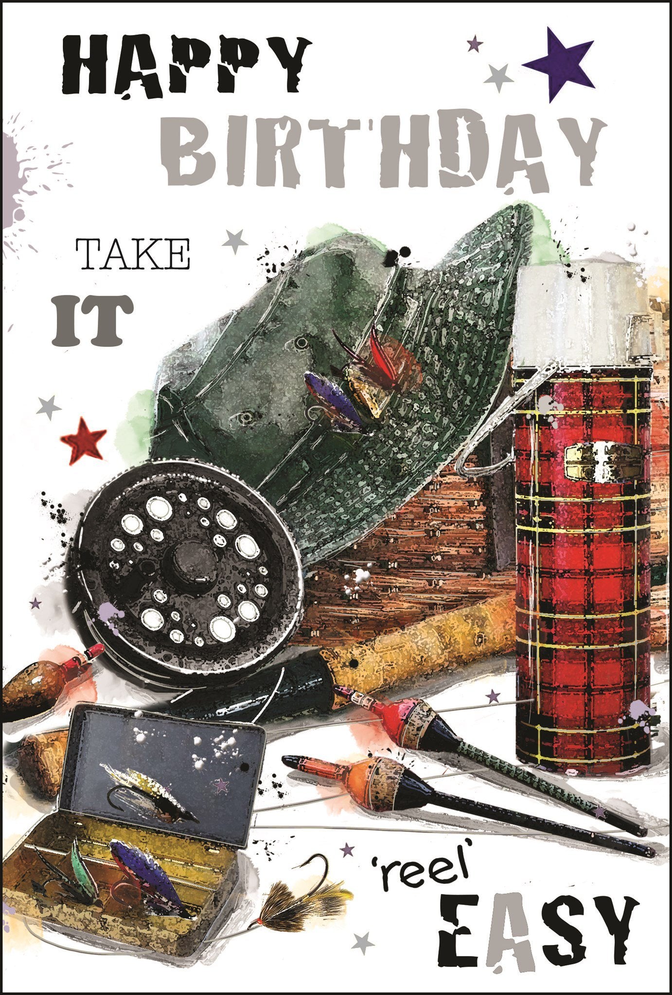 Front of Birthday Fishing Male Greetings Card