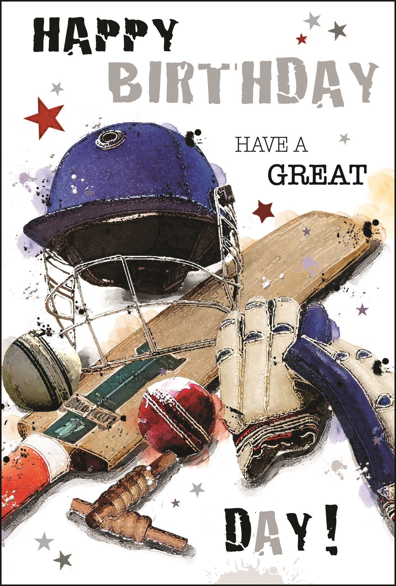 Front of Birthday Cricket Male Greetings Card
