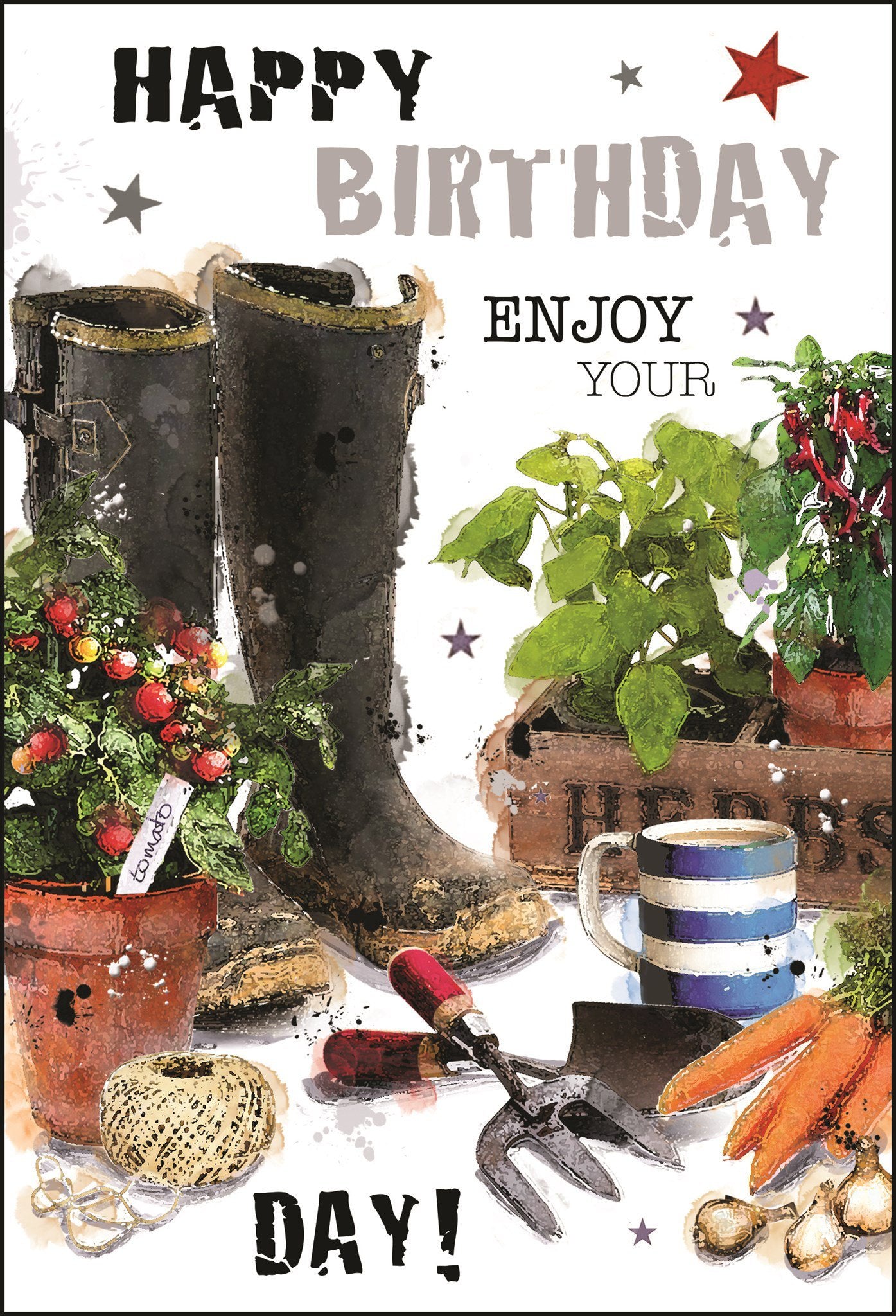 Front of Birthday Gardening Male Greetings Card