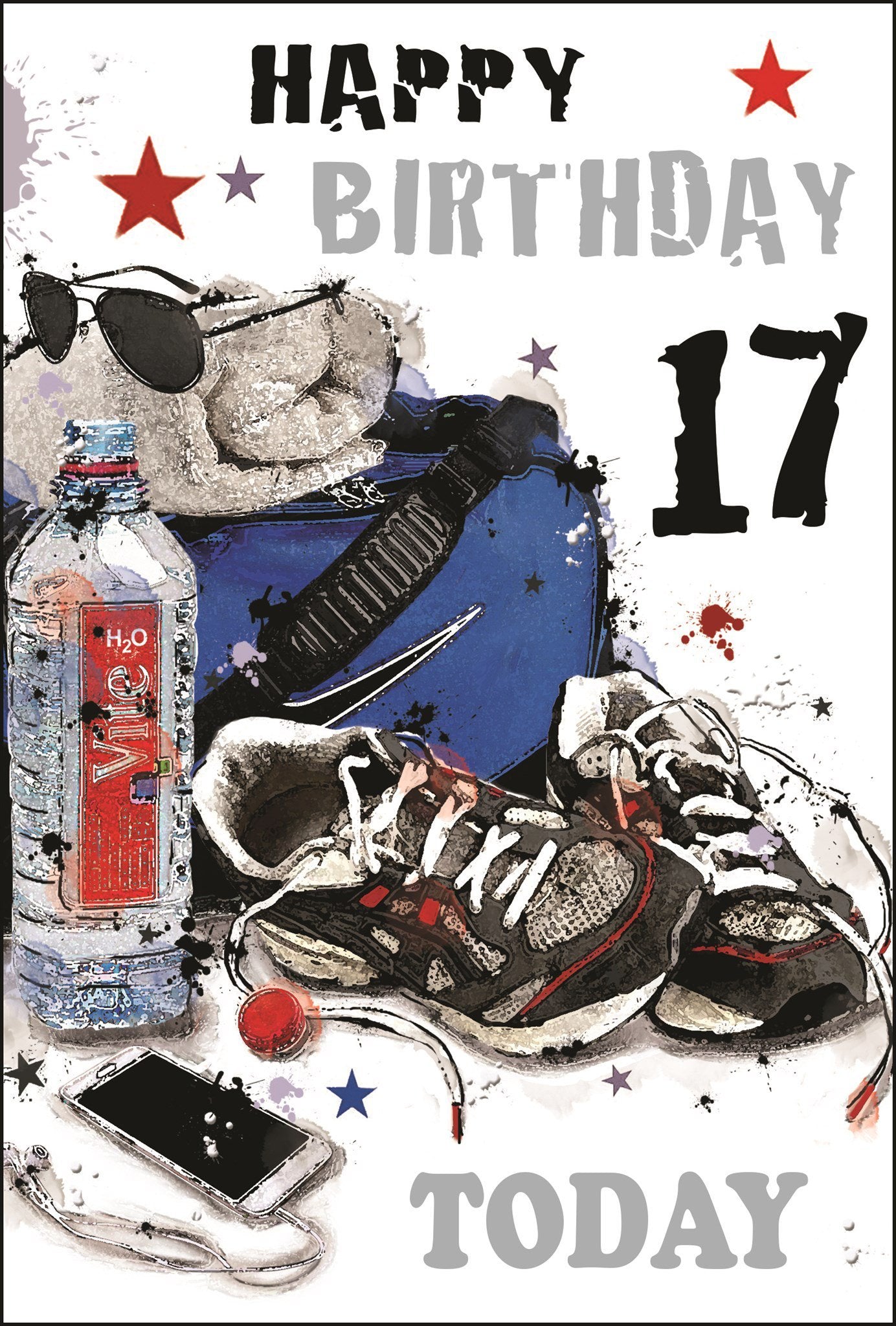 Front of 17th Birthday Boy Fashion Greetings Card