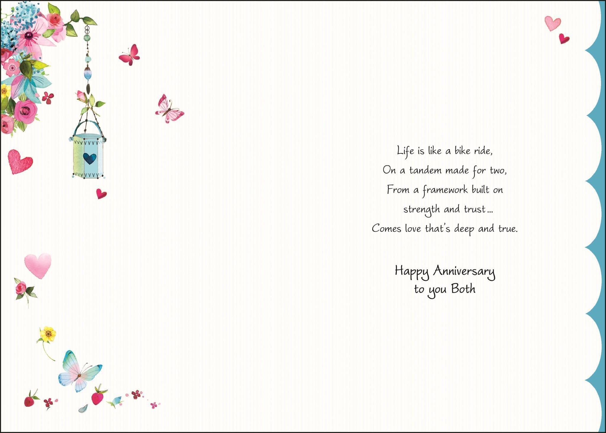 Inside of Anniversary Open Picnic Greetings Card