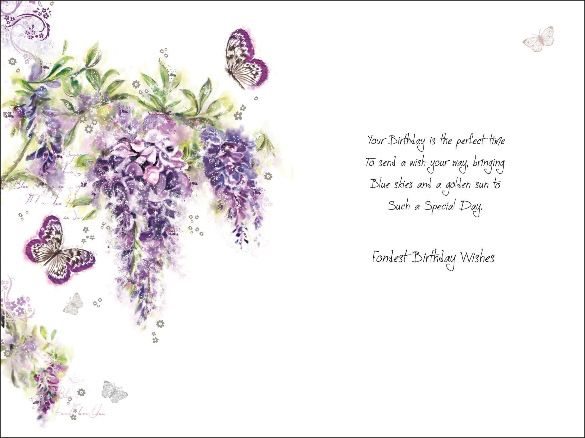 Inside of Sister in Law Birthday Flowers Greetings Card