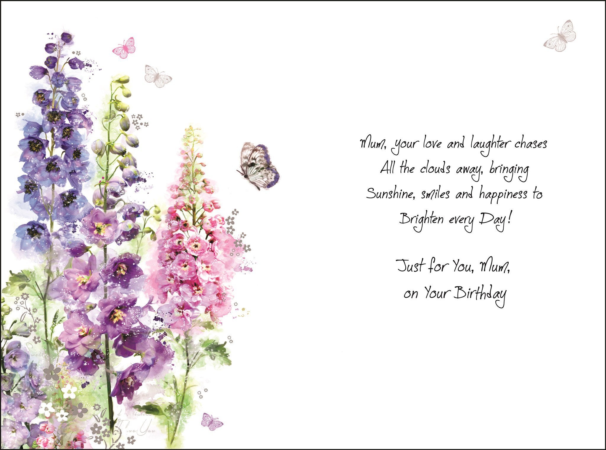 Inside of Mum Birthday Flowers Greetings Card