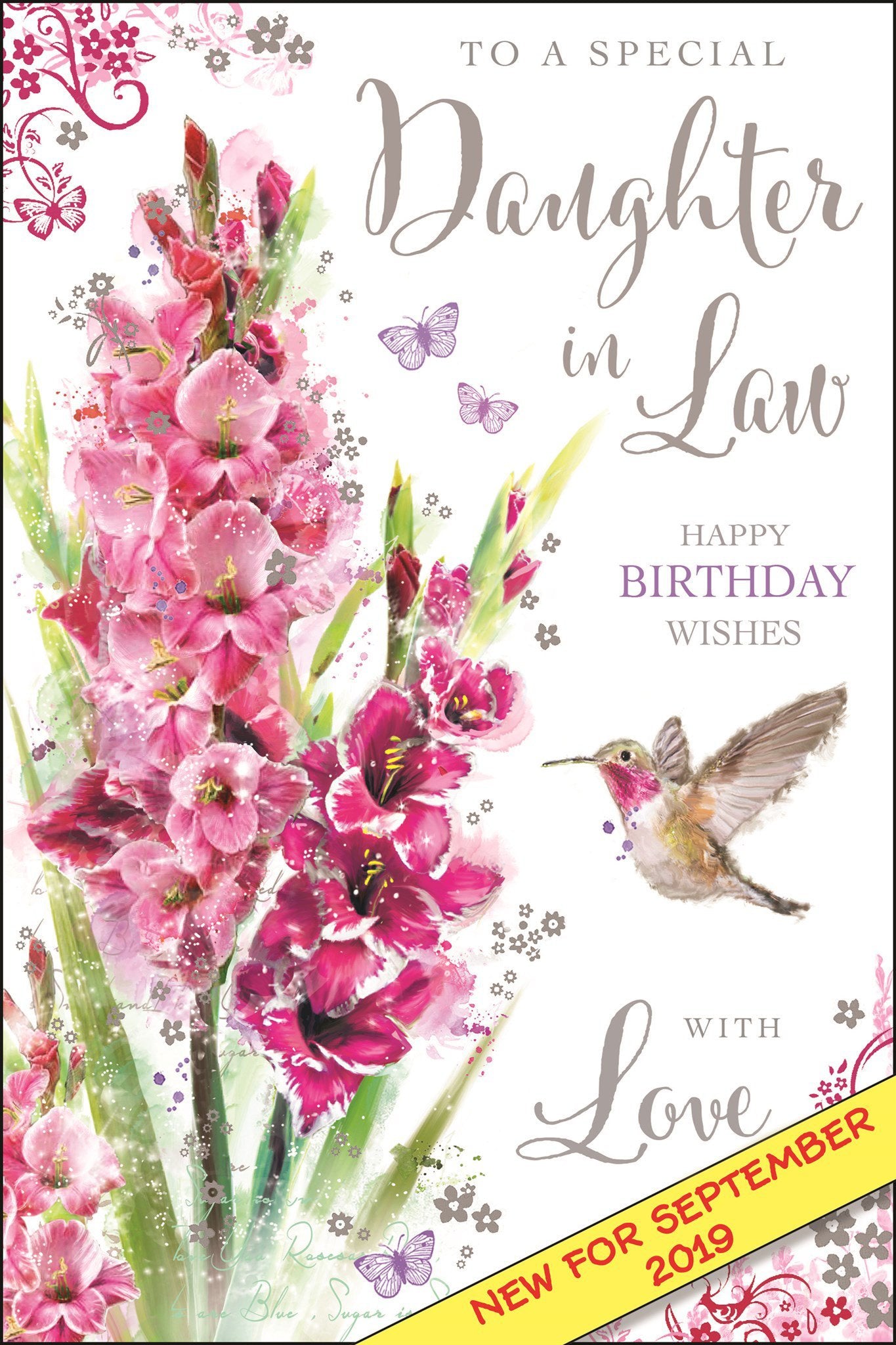 Front of Daughter in Law Birthday Flowers Greetings Card