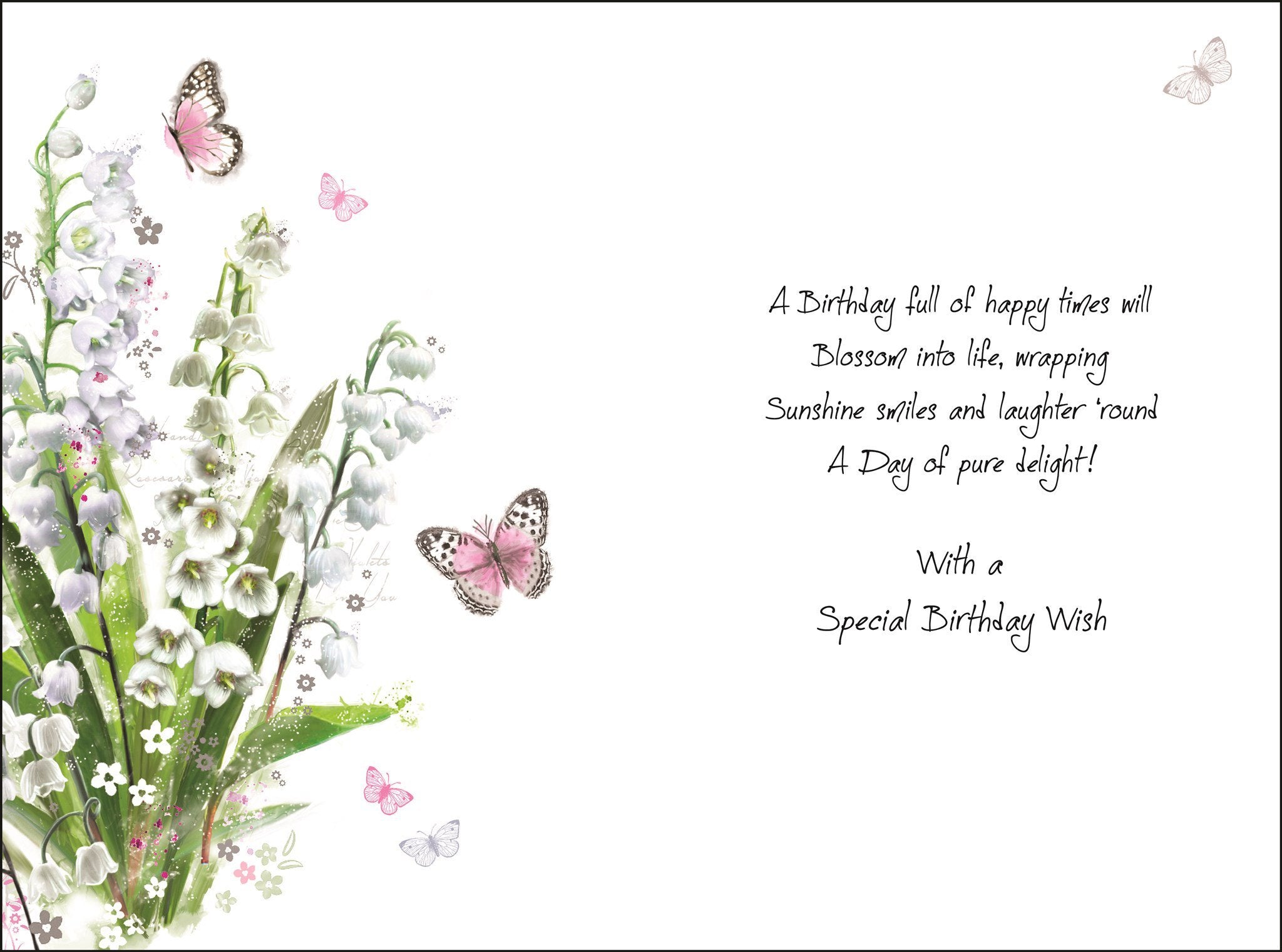 Inside of Sister in Law Birthday Flower Greetings Card