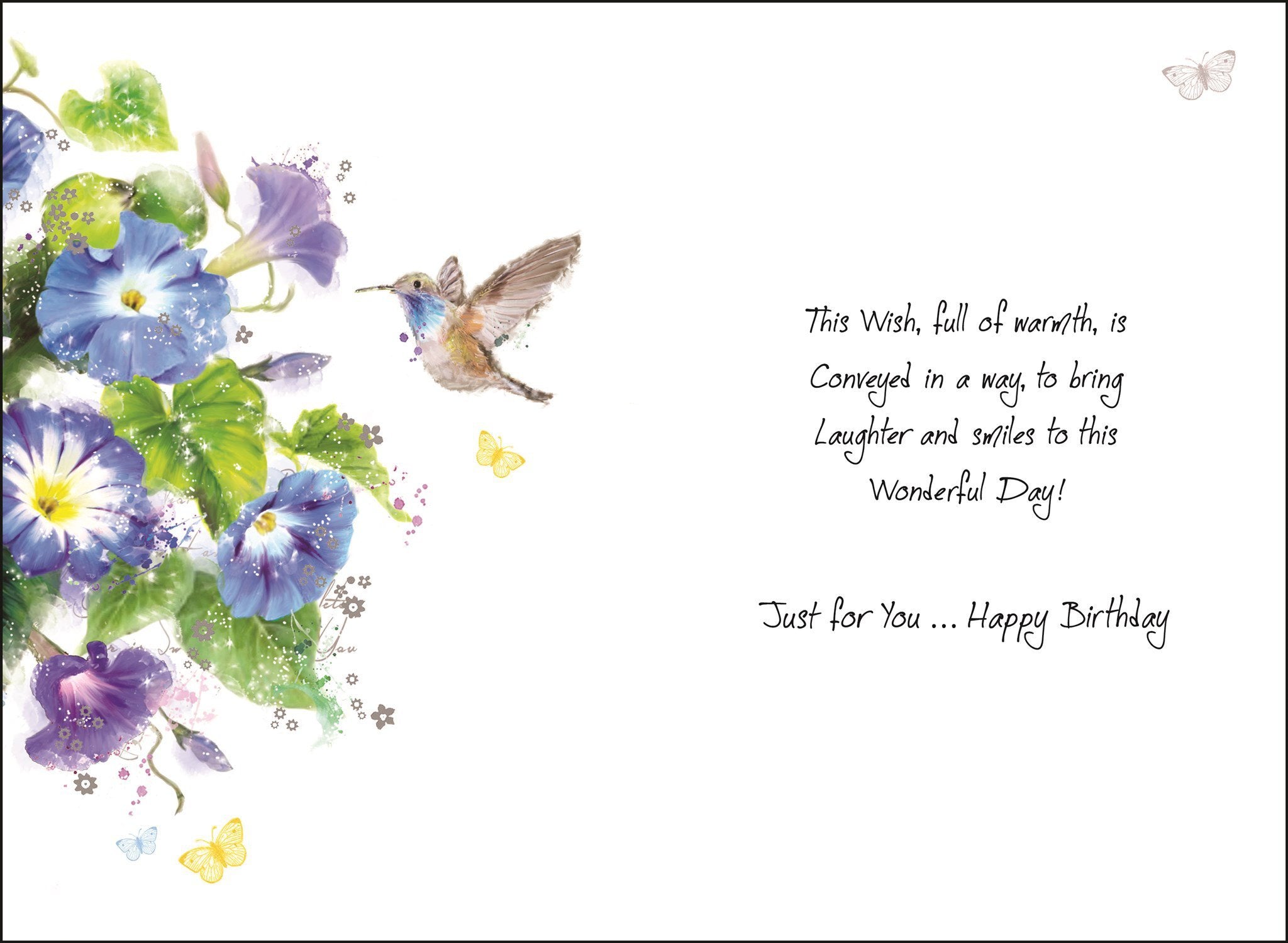 Inside of Birthday Wish Morning Glory Greetings Card