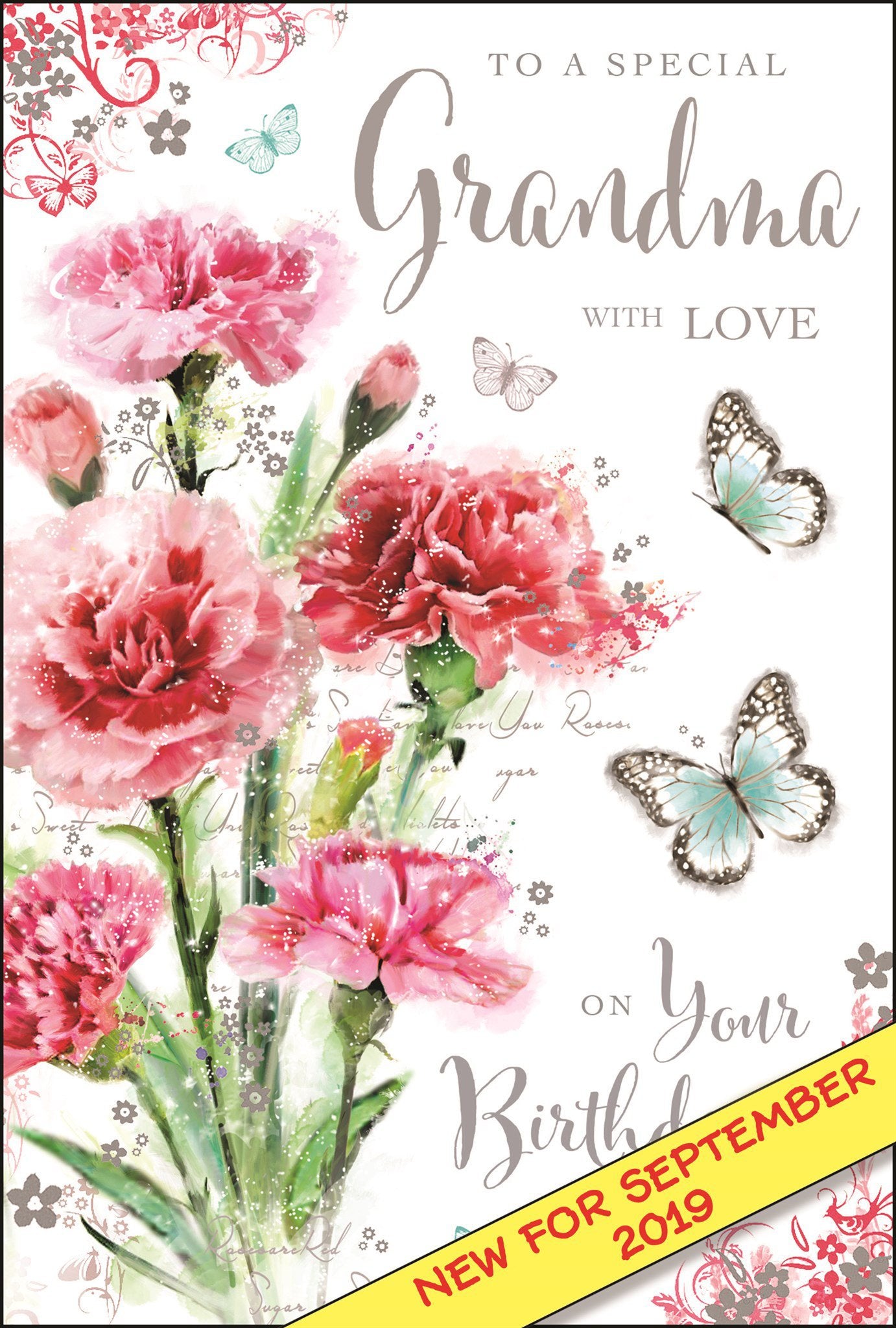 Front of Special Grandma Birthday Flowers Greetings Card