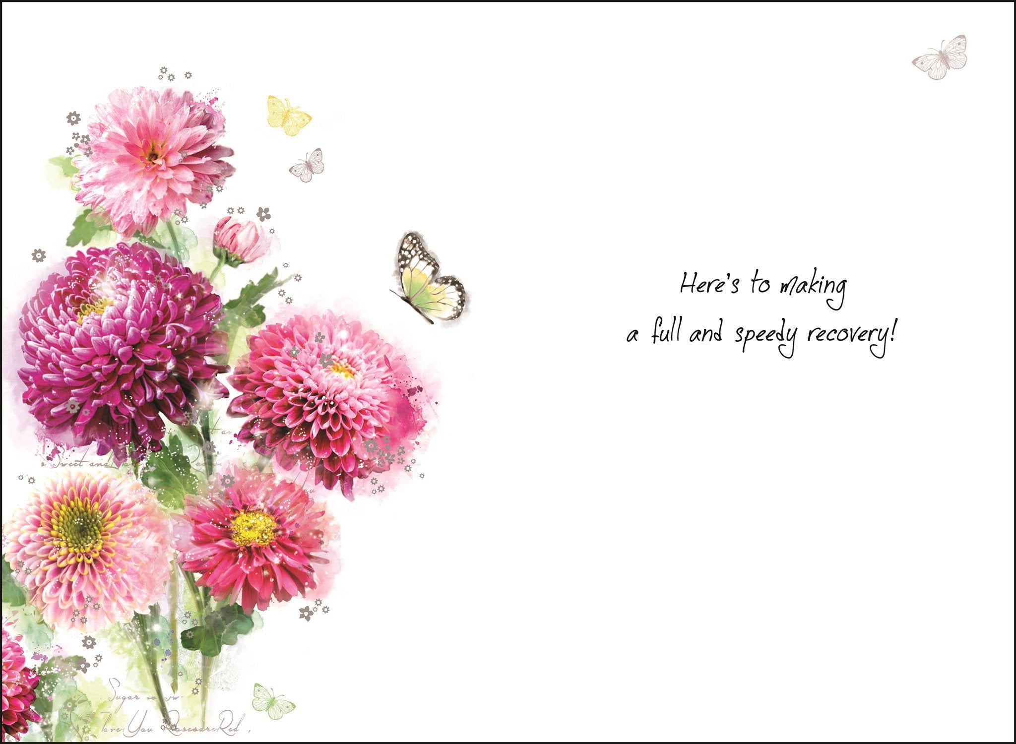 Inside of Get Well Just for You Greetings Card