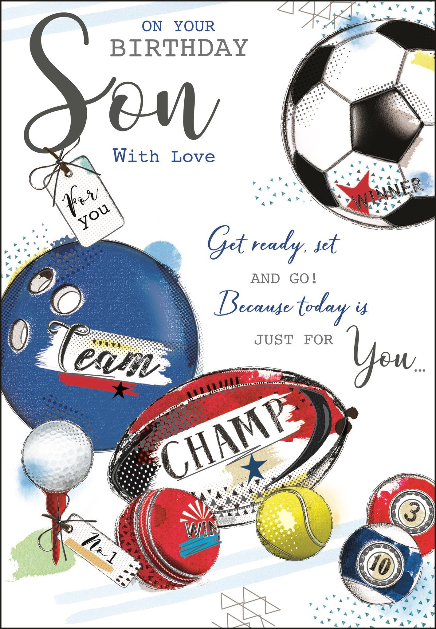 Front of Son Birthday Sports Greetings Card