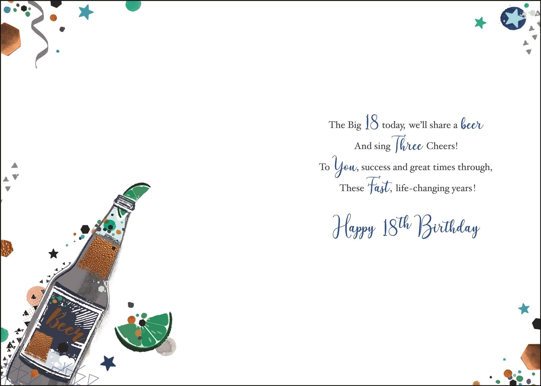 Inside of 18th Birthday Celebrate Greetings Card