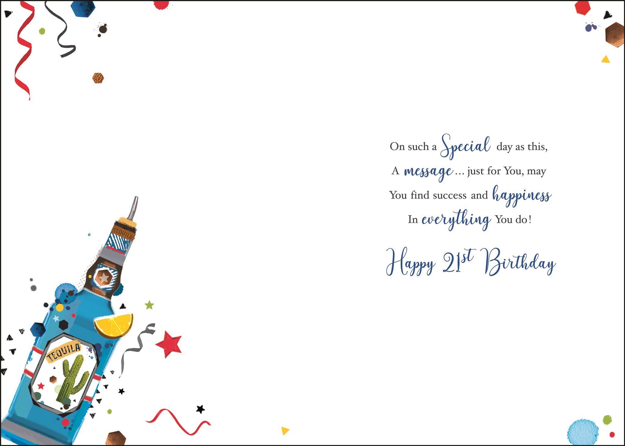 Inside of 21st Birthday Celebrate Greetings Card