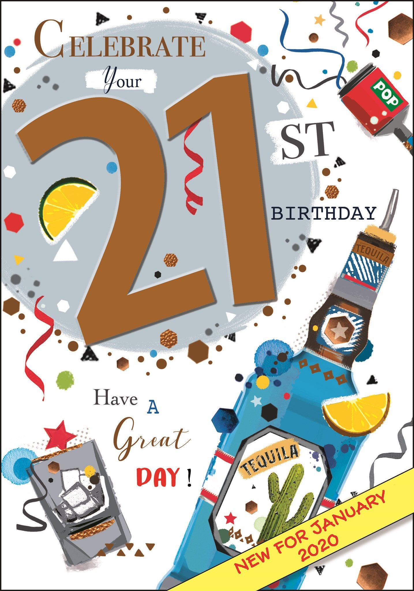 Front of 21st Birthday Celebrate Greetings Card