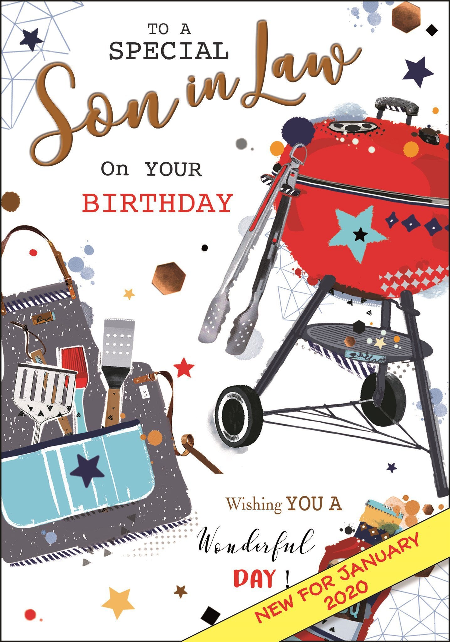 Front of Son in Law Birthday BBQ Greetings Card