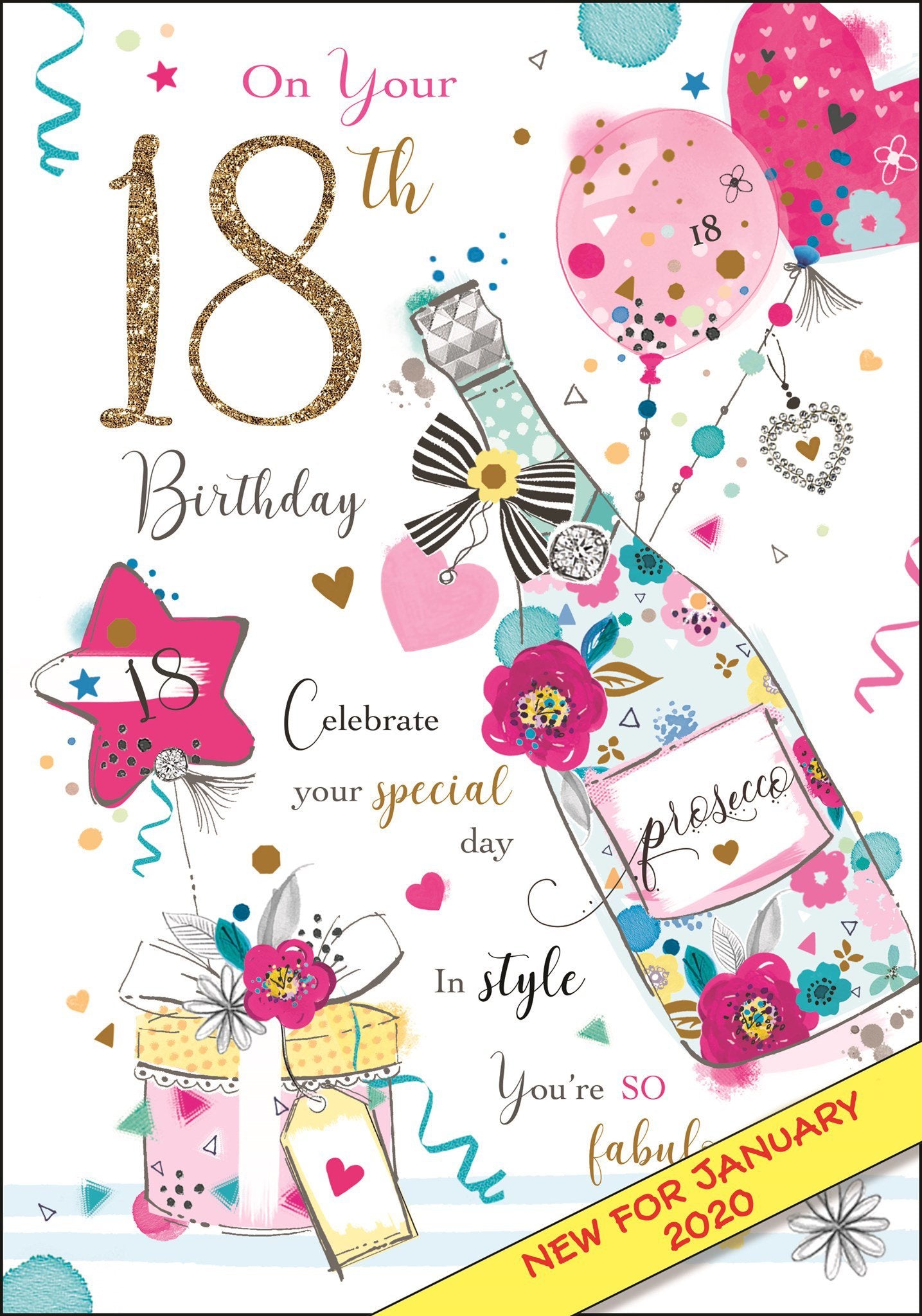 Front of 18th Birthday Bottle Greetings Card