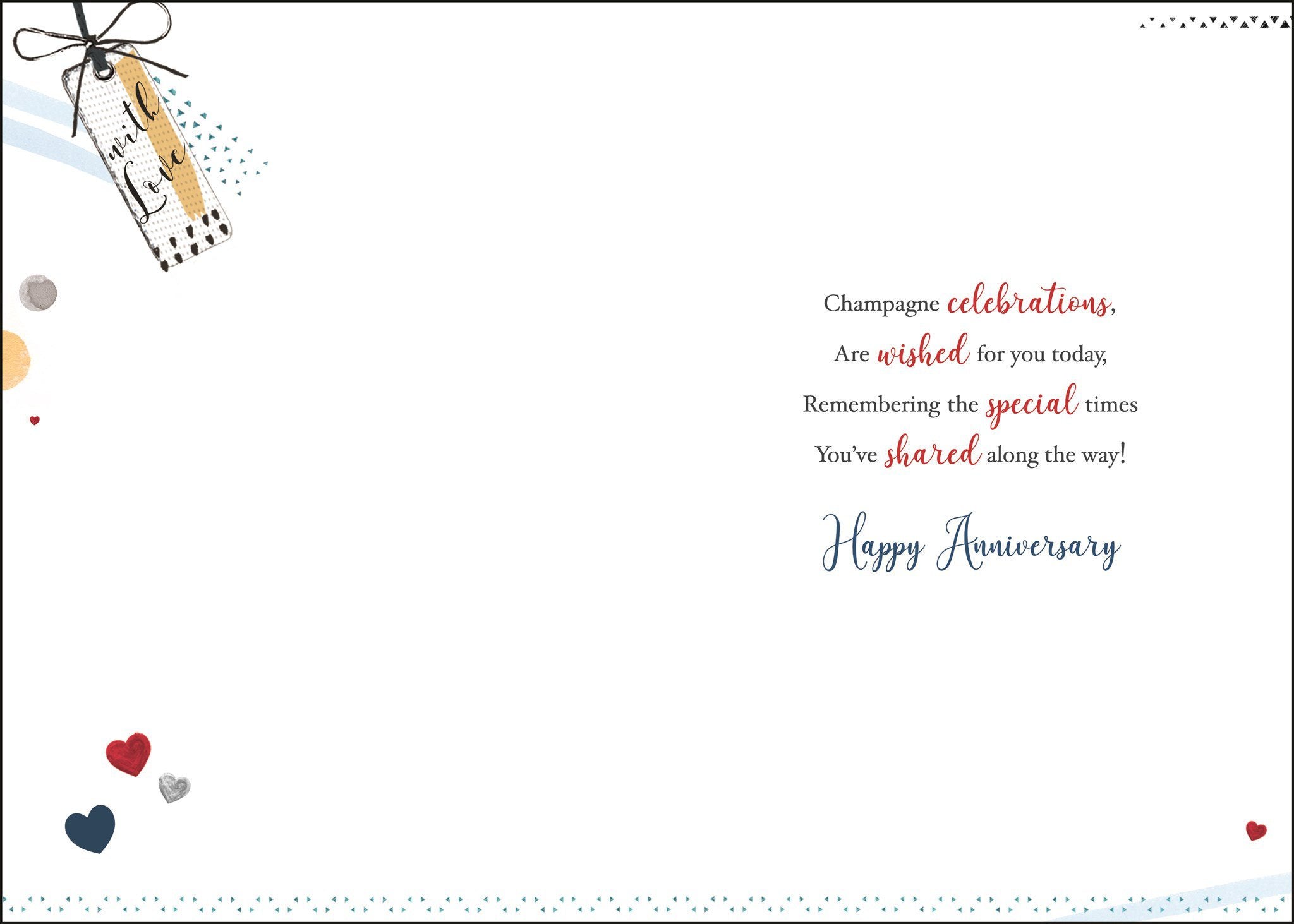 Inside of Anniversary Brother & SIL Drinks Greetings Card