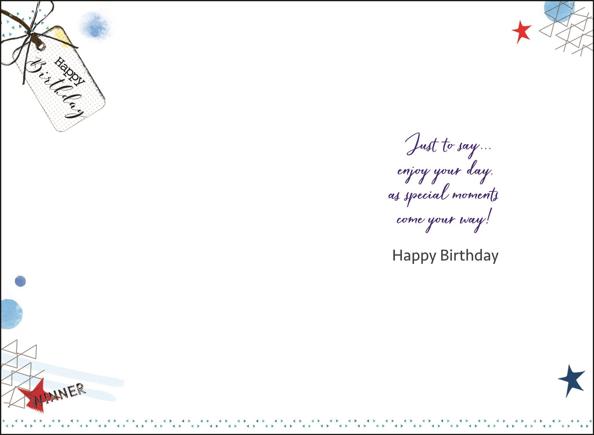 Inside of Open Male Birthday Balls Greetings Card