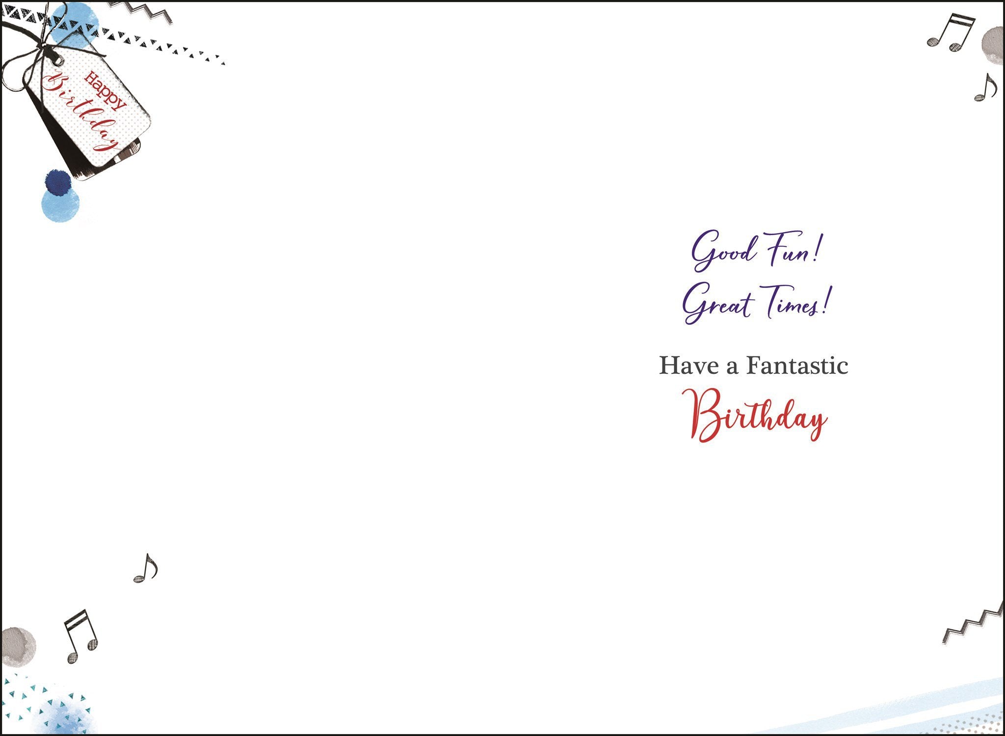 Inside of Open Male Birthday Techno Greetings Card