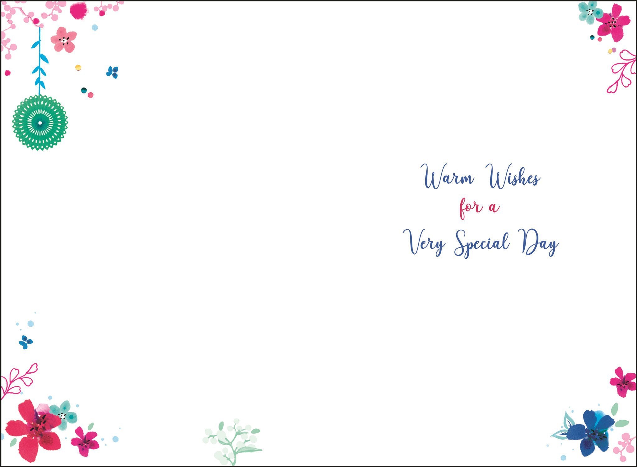 Inside of Open Female Birthday Lanterns Greetings Card