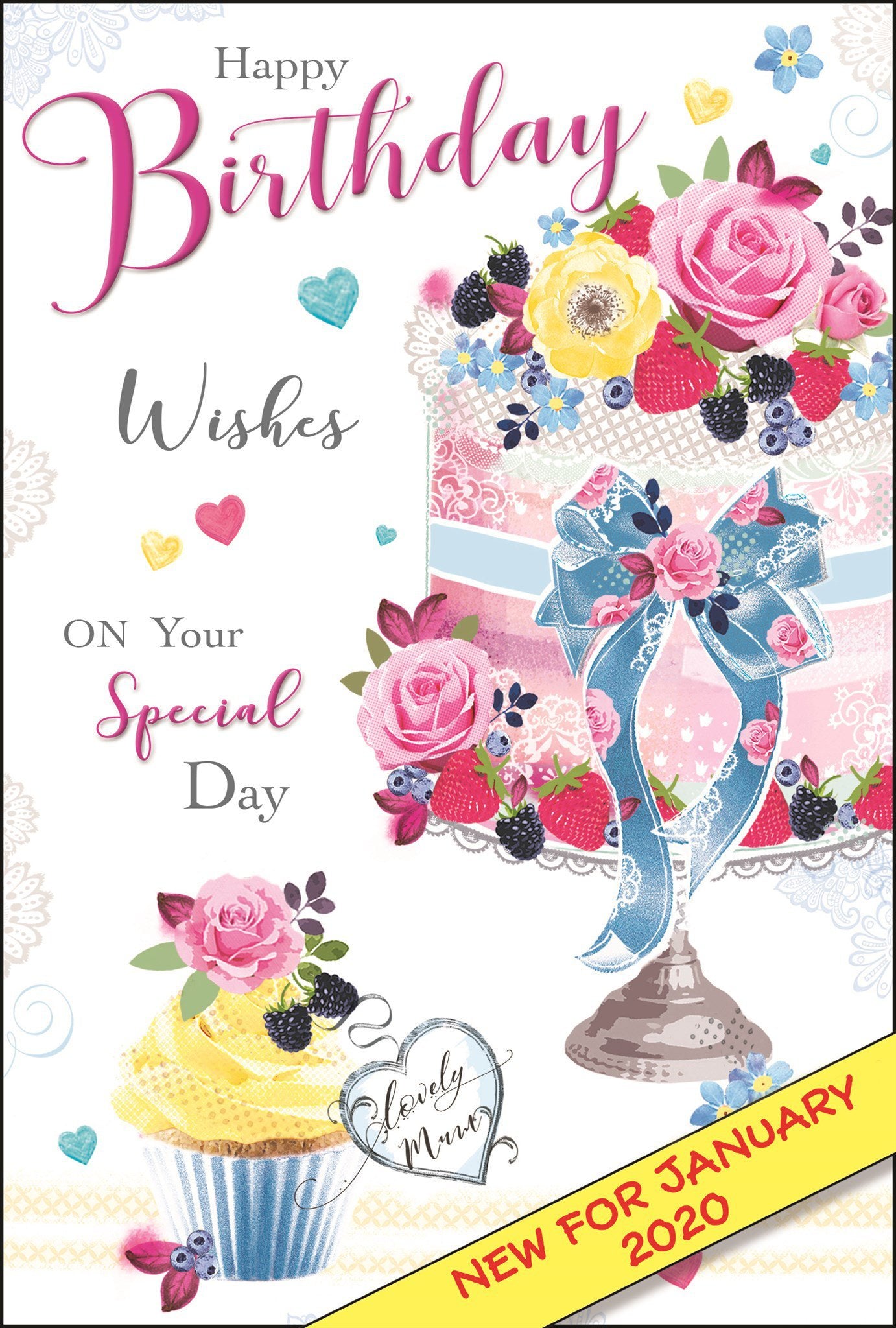 Front of Open Female Birthday Cake Greetings Card
