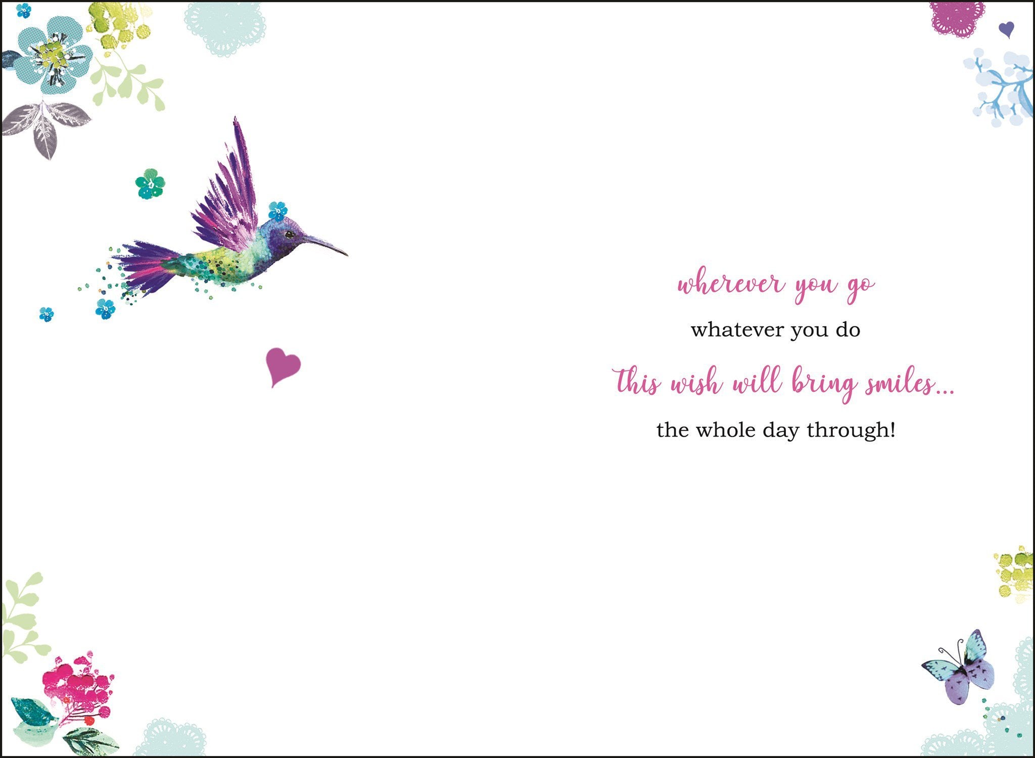 Inside of Open Female Birthday Bird Cage Greetings Card