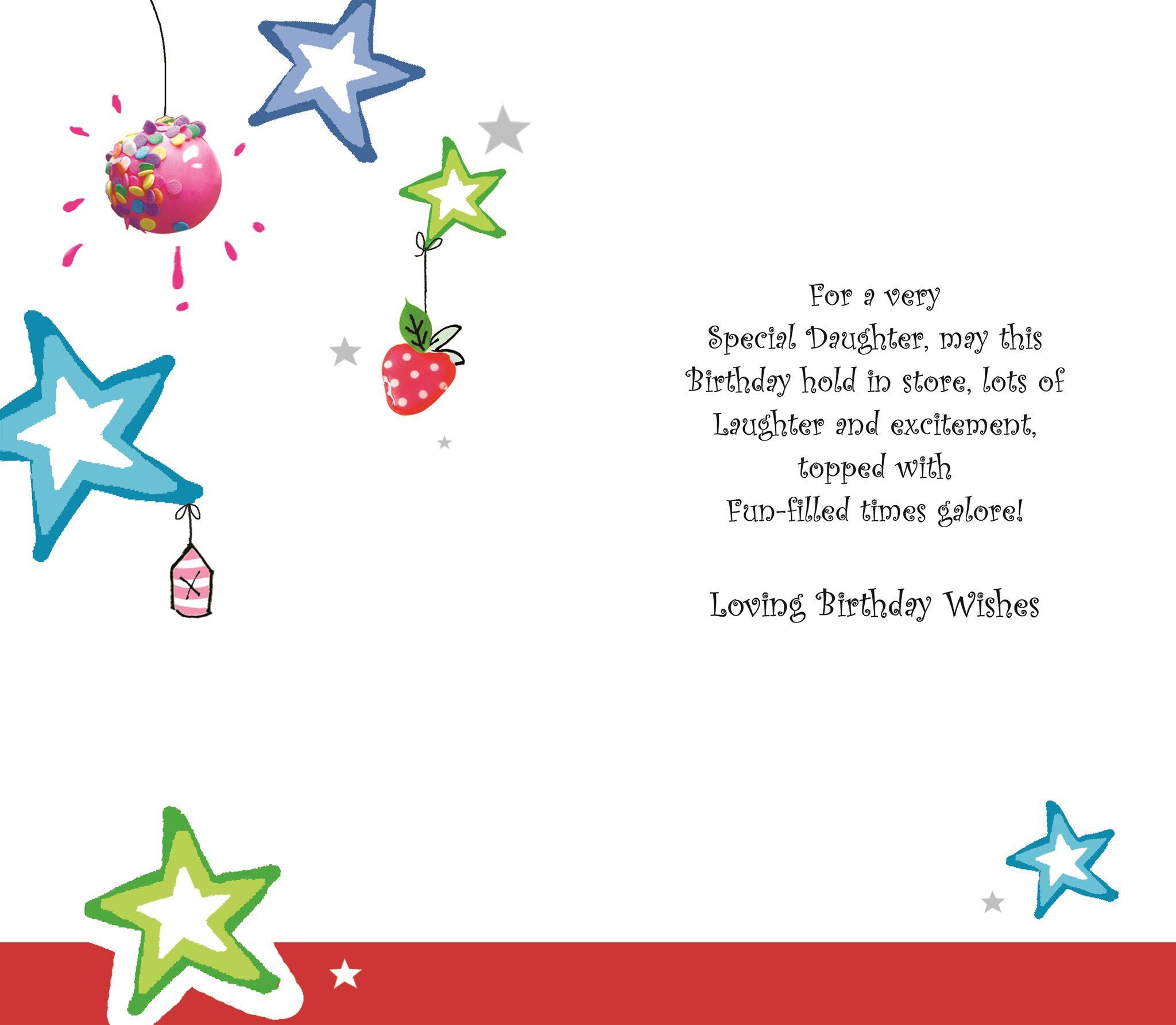 Inside of Daughter Birthday Dancing Greetings Card