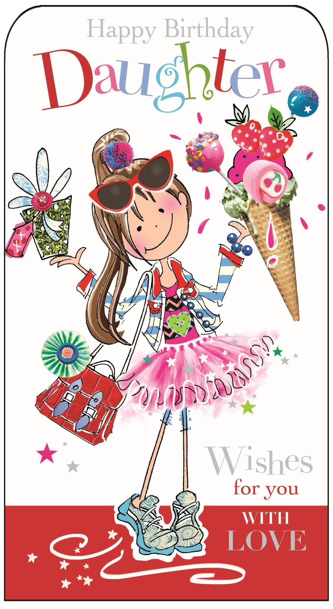 Front of Daughter Birthday Dancing Greetings Card