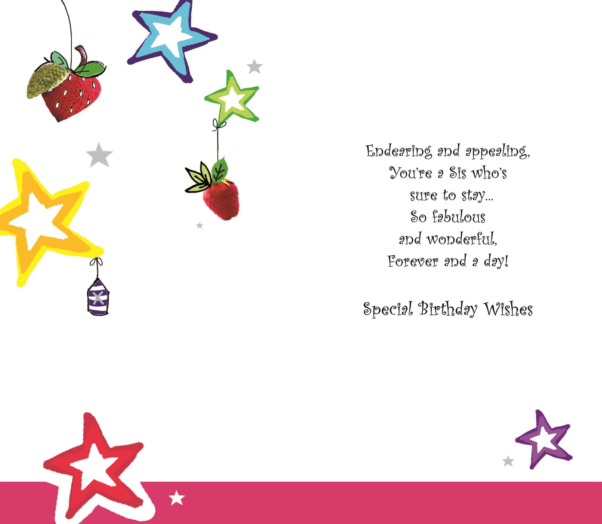 Inside of Sister Birthday Shopping Greetings Card