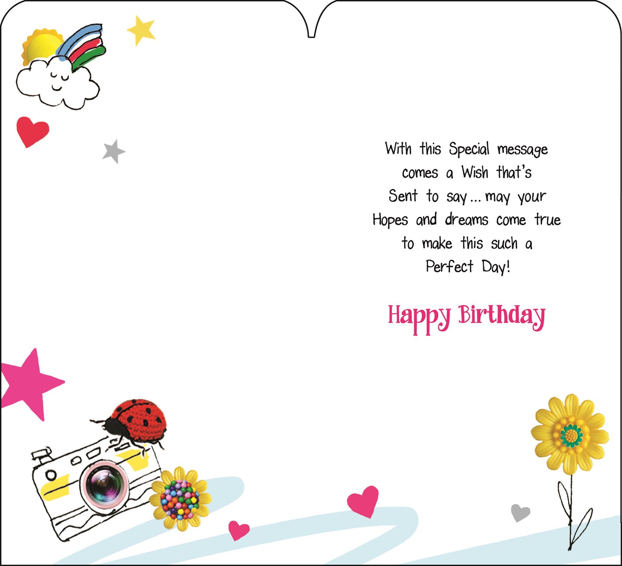 Inside of Sister Birthday Scooter Greetings Card
