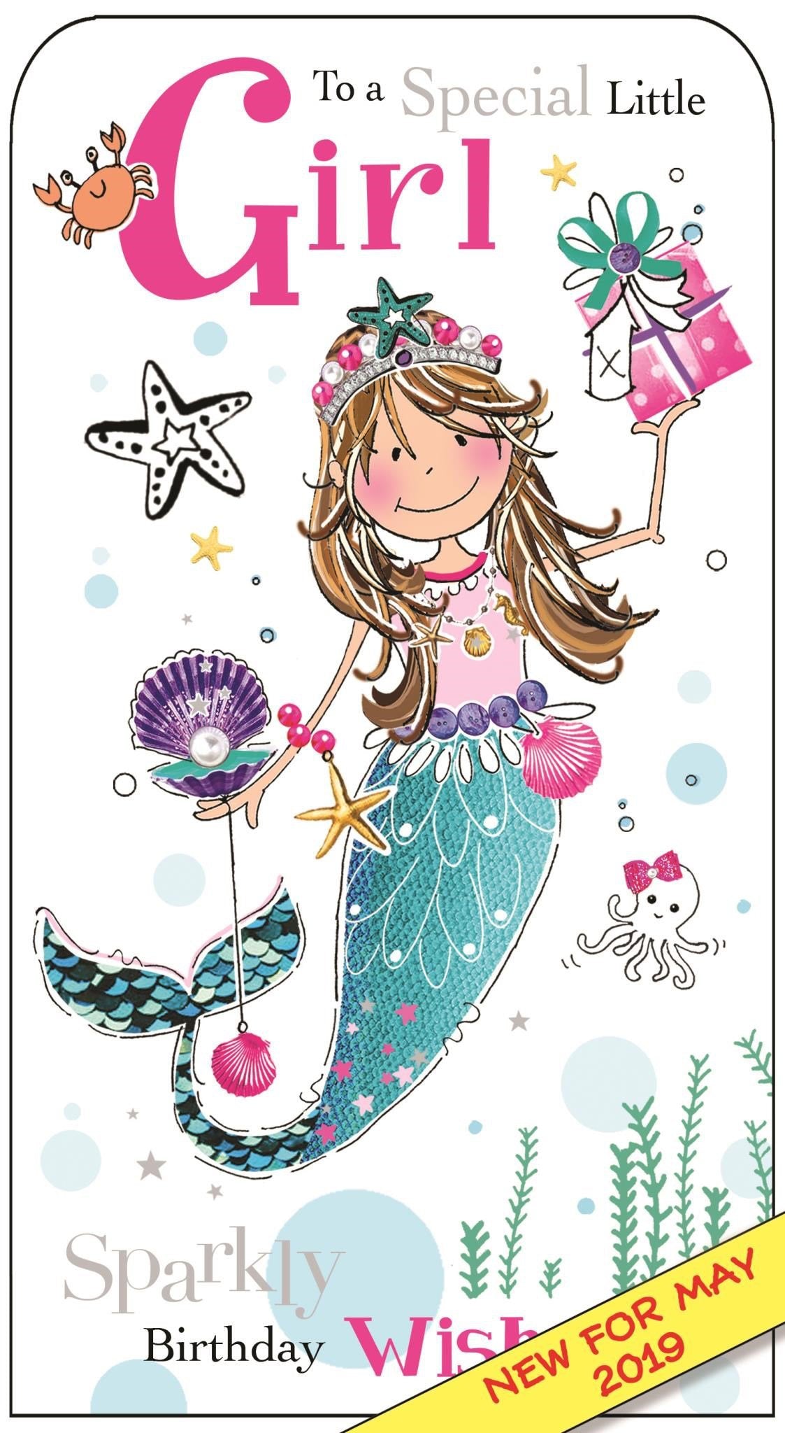 Front of Special Little Girl Birthday  Greetings Card