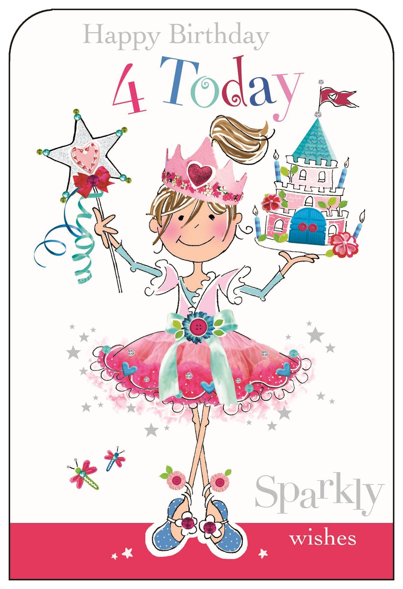 Front of 4th Birthday Fairy Greetings Card