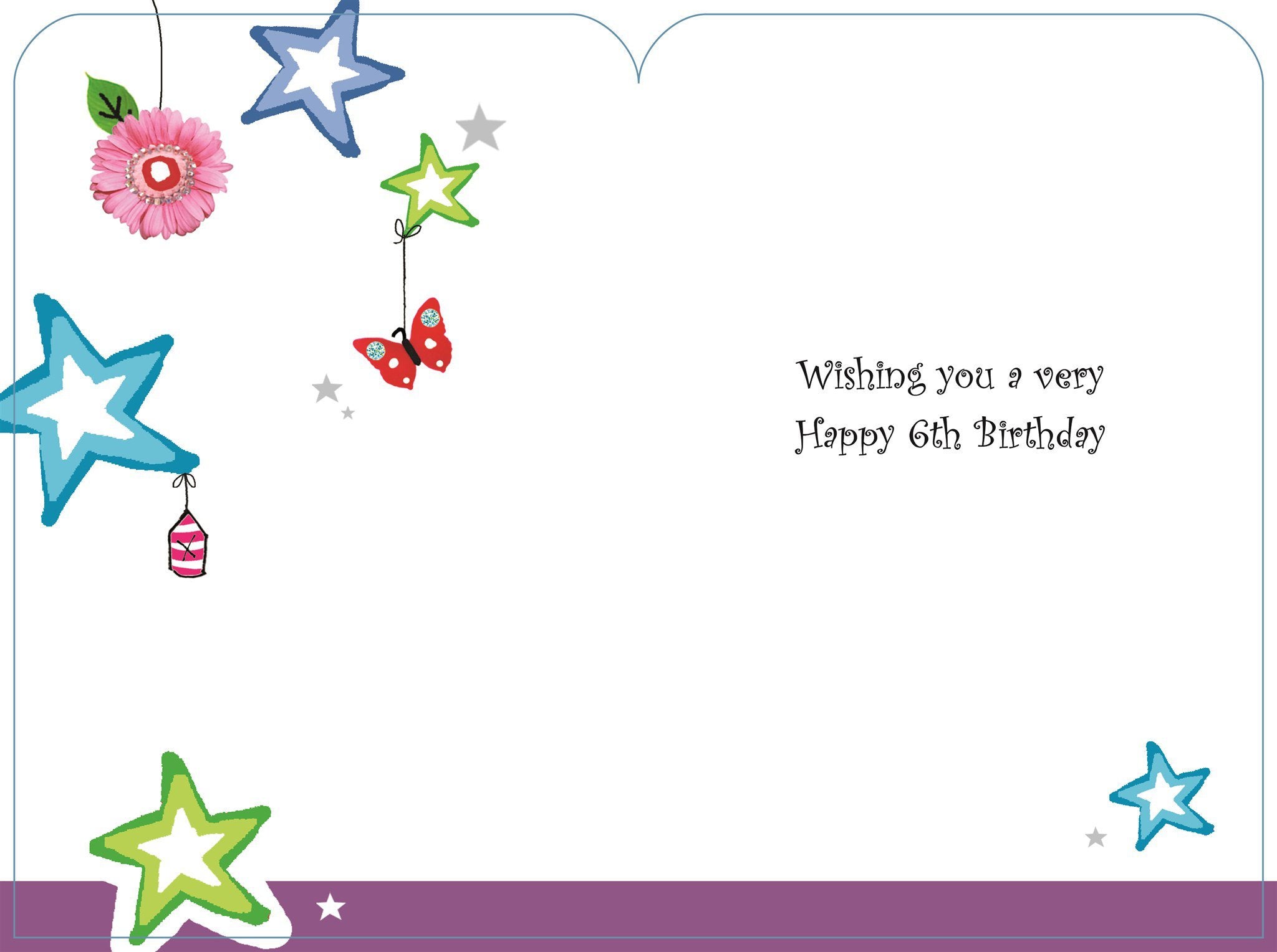 Inside of 6th Birthday Fairiy Greetings Card