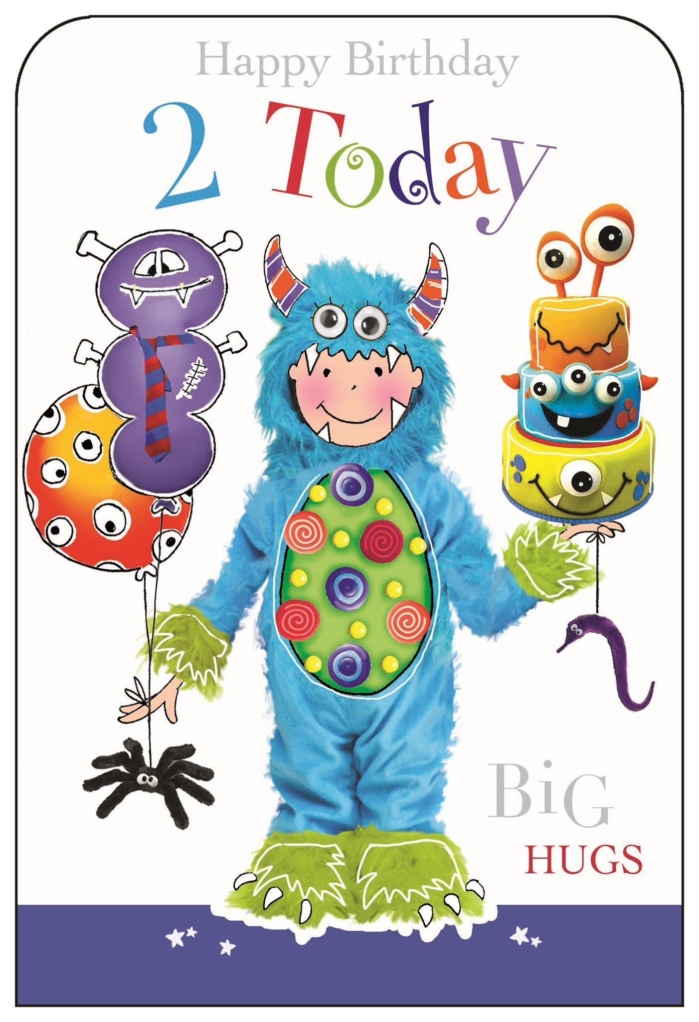 Front of 2nd Birthday Monster Greetings Card