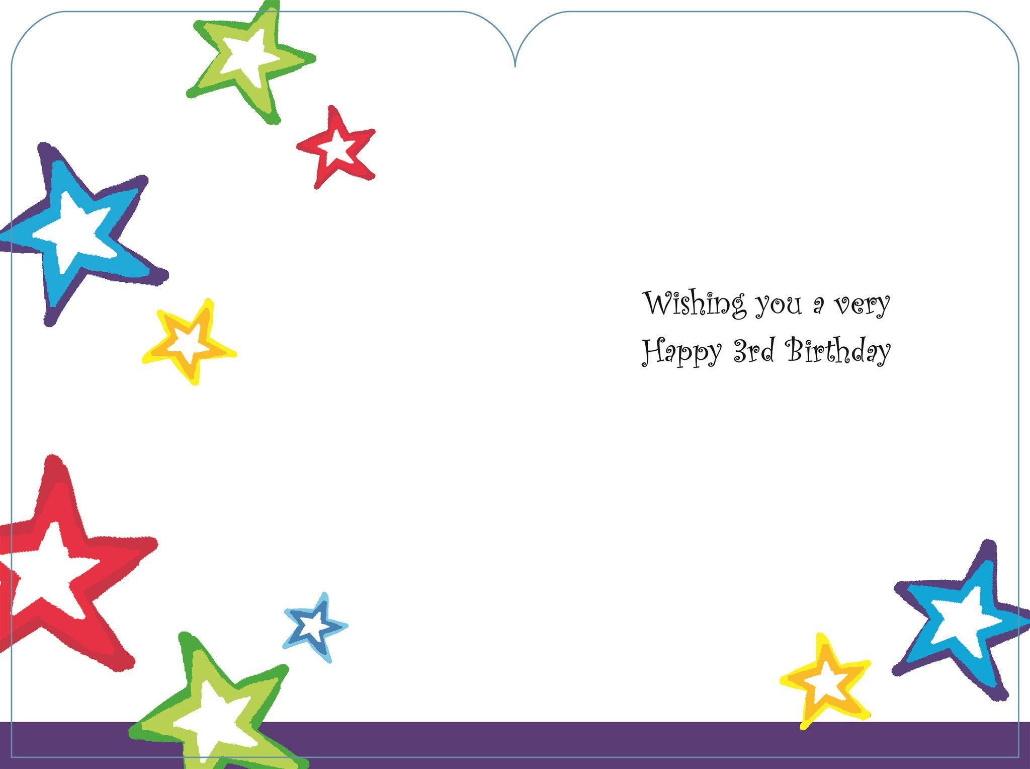 Inside of 3rd Birthday Dragon Greetings Card