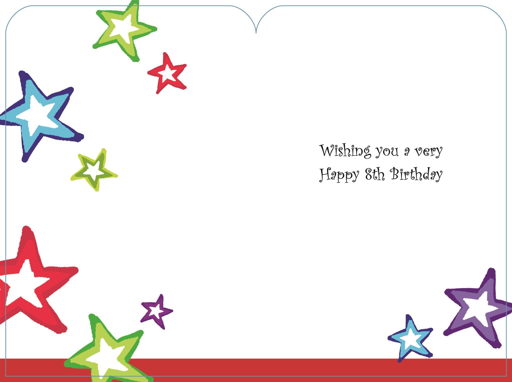 Inside of 8th Birthday Soccer Greetings Card