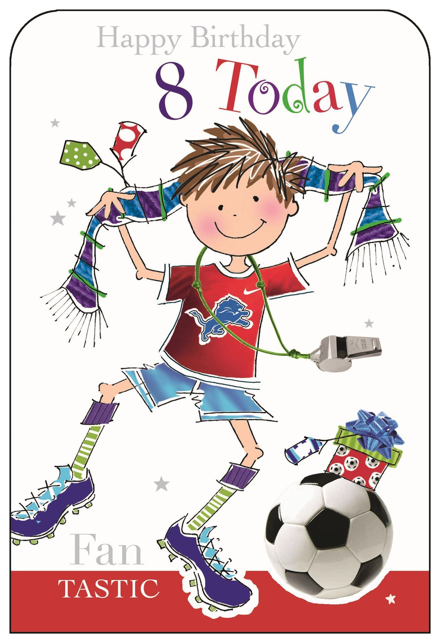 Front of 8th Birthday Soccer Greetings Card