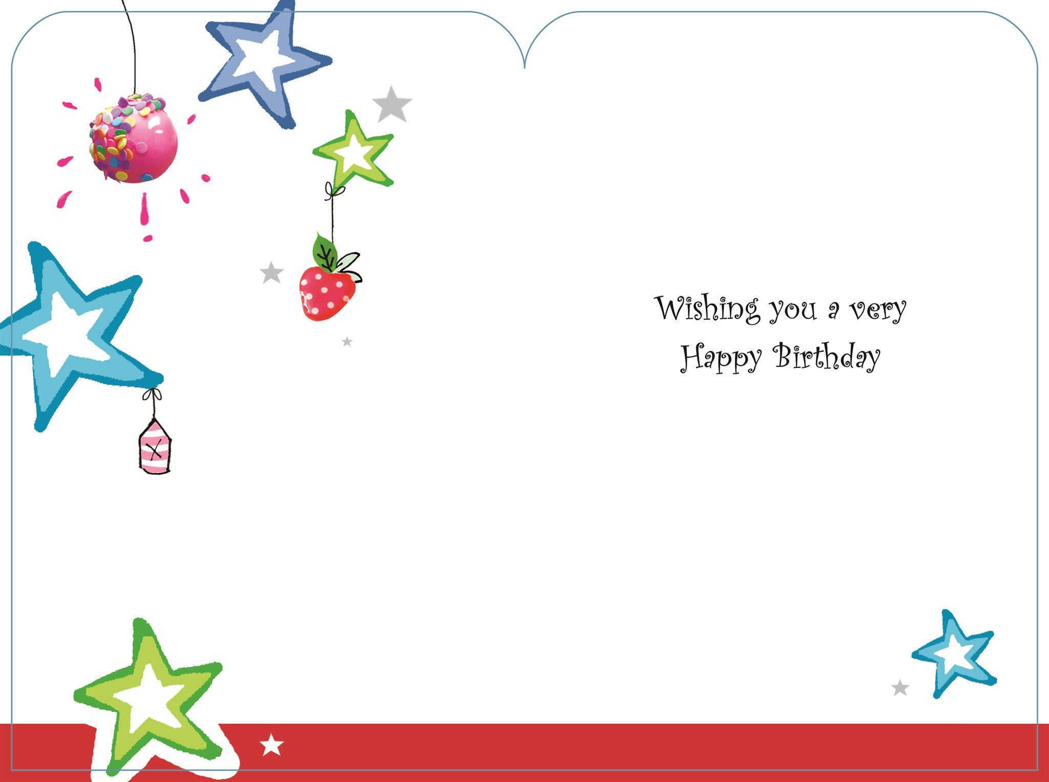 Inside of Open Girls Birthday Ice Cream Greetings Card