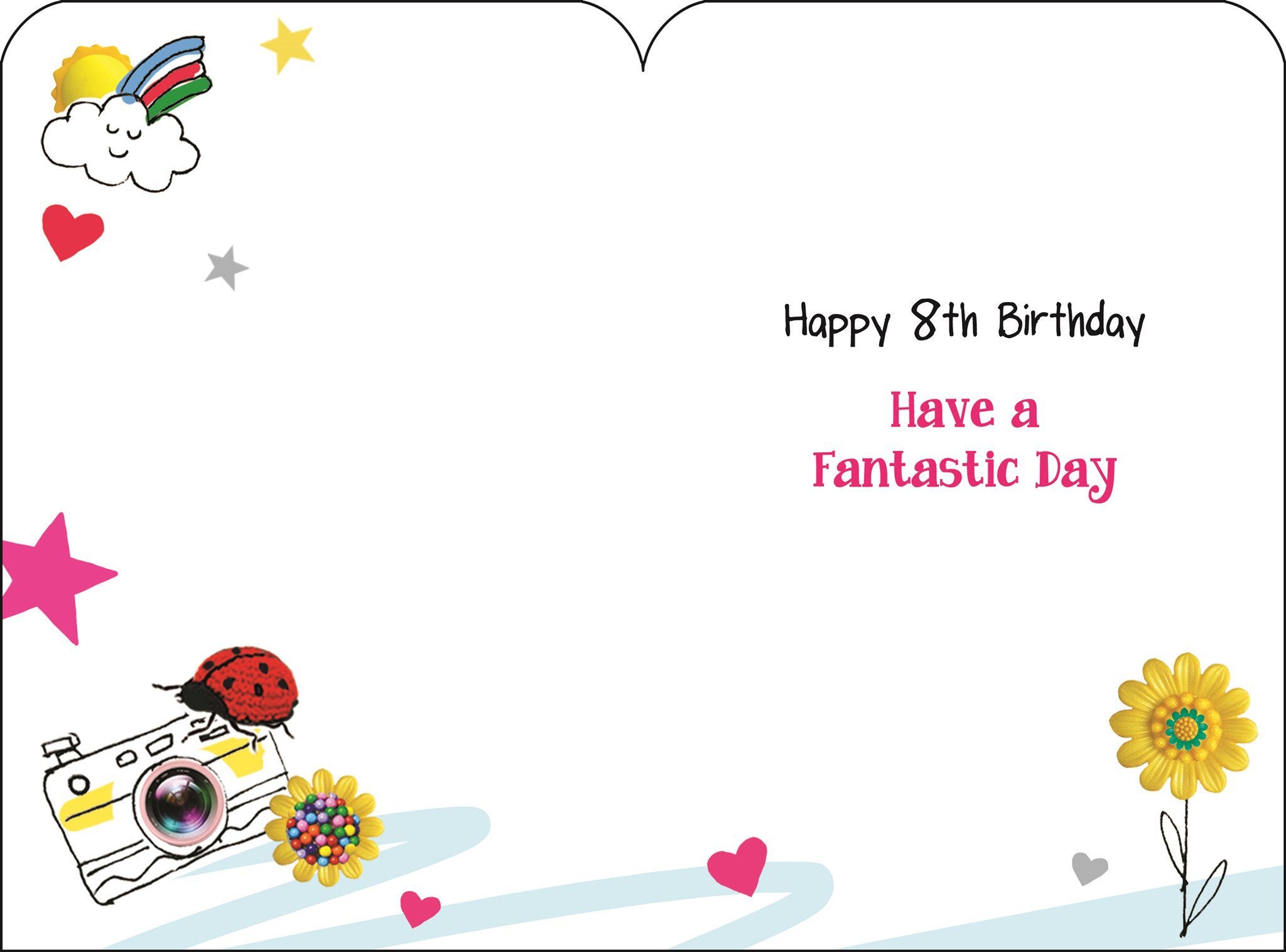 Inside of 8th Birthday Scooter Greetings Card