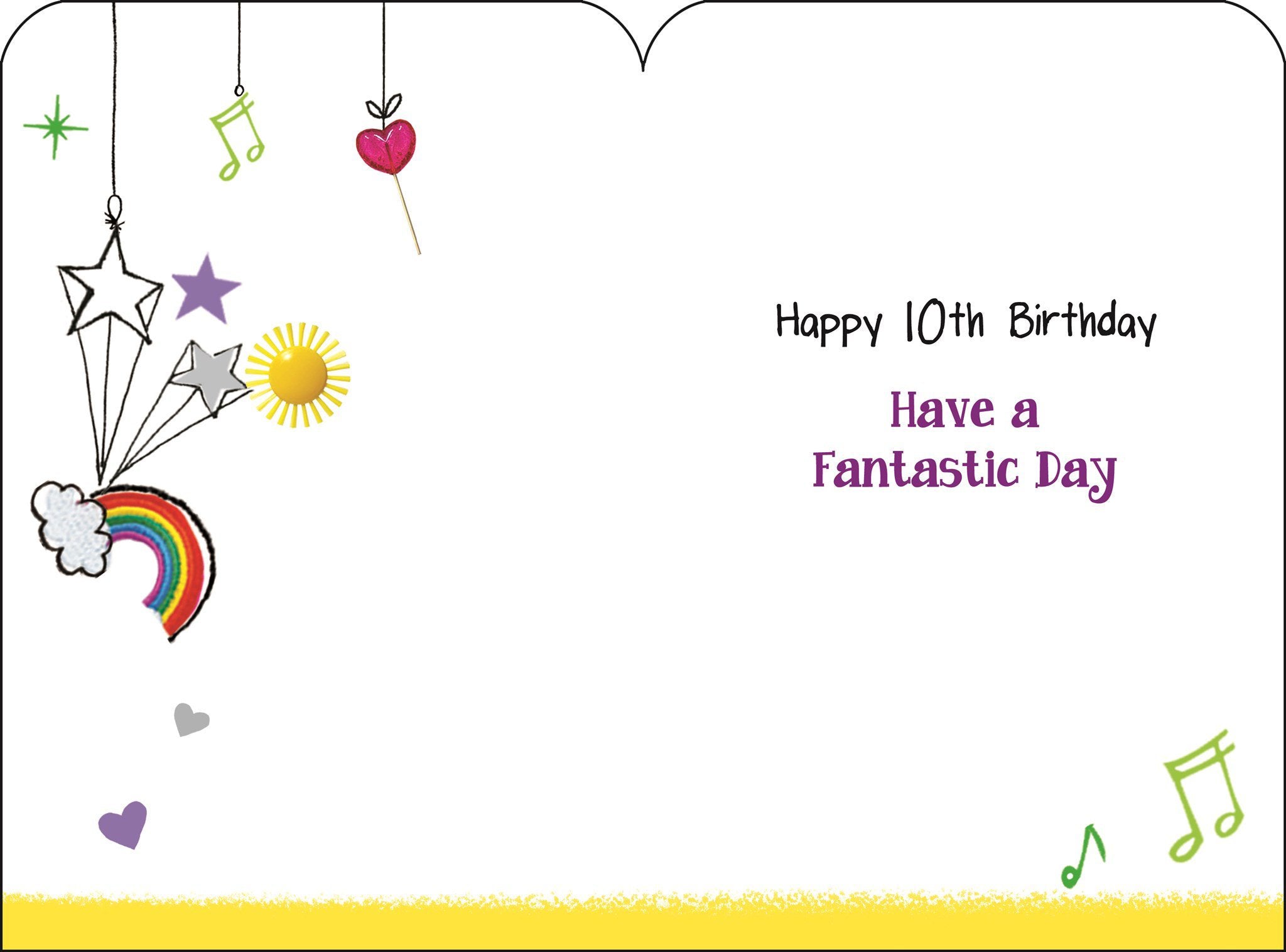 Inside of 10th Birthday Rollerskater Greetings Card