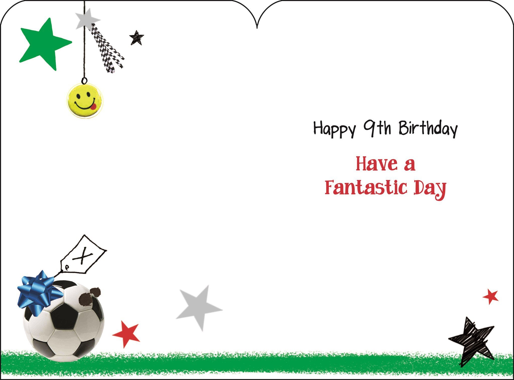 Inside of 9th Birthday Goal Greetings Card