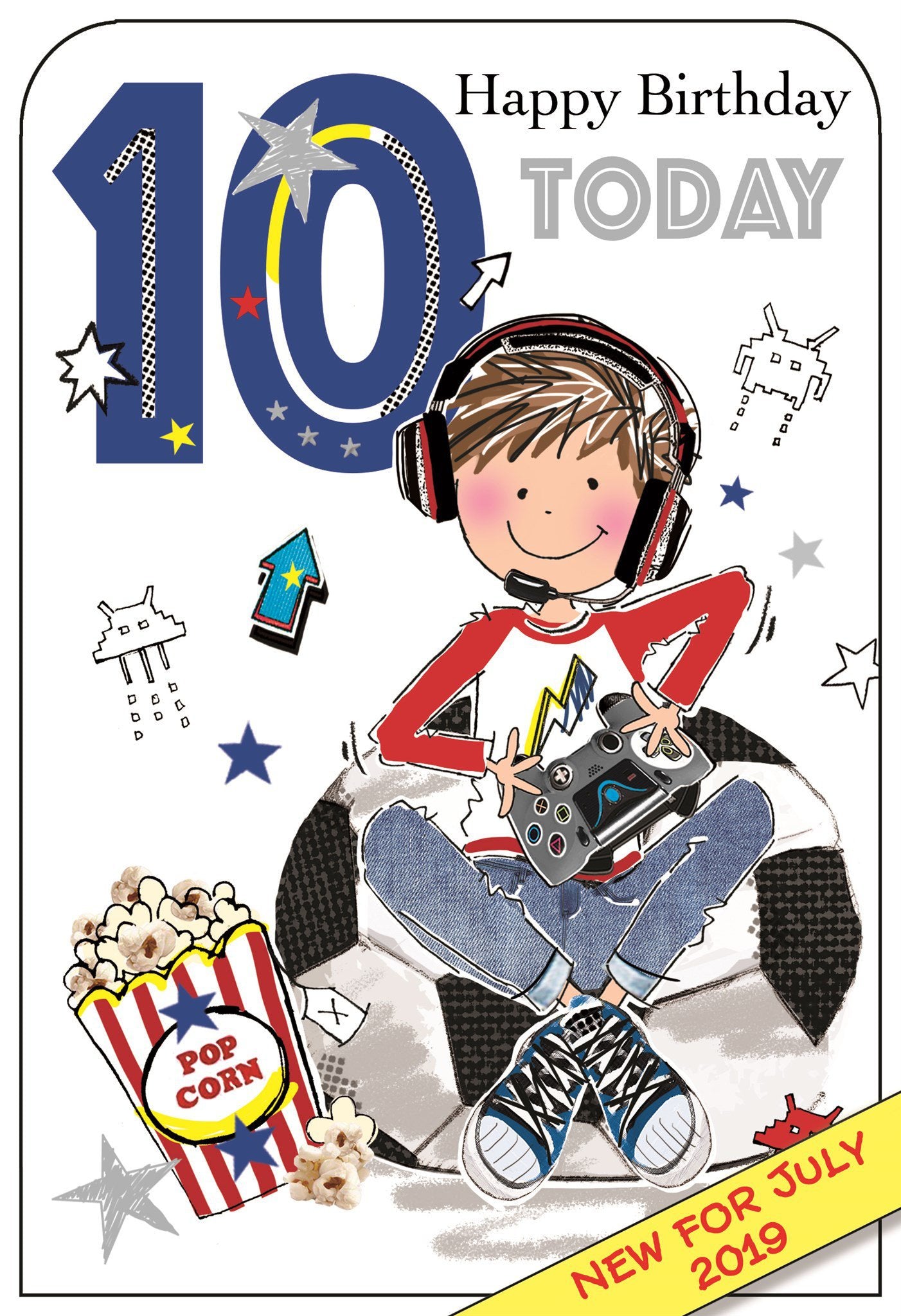 Front of 10th Birthday Gamer Greetings Card