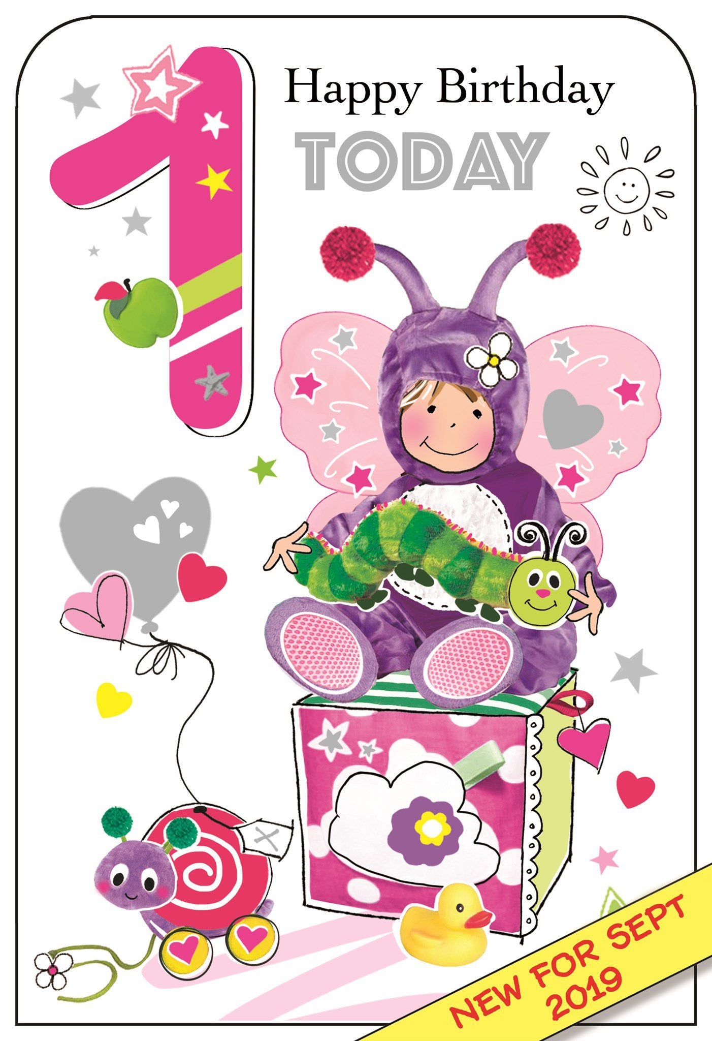 Front of 1st Birthday Ladybug Greetings Card