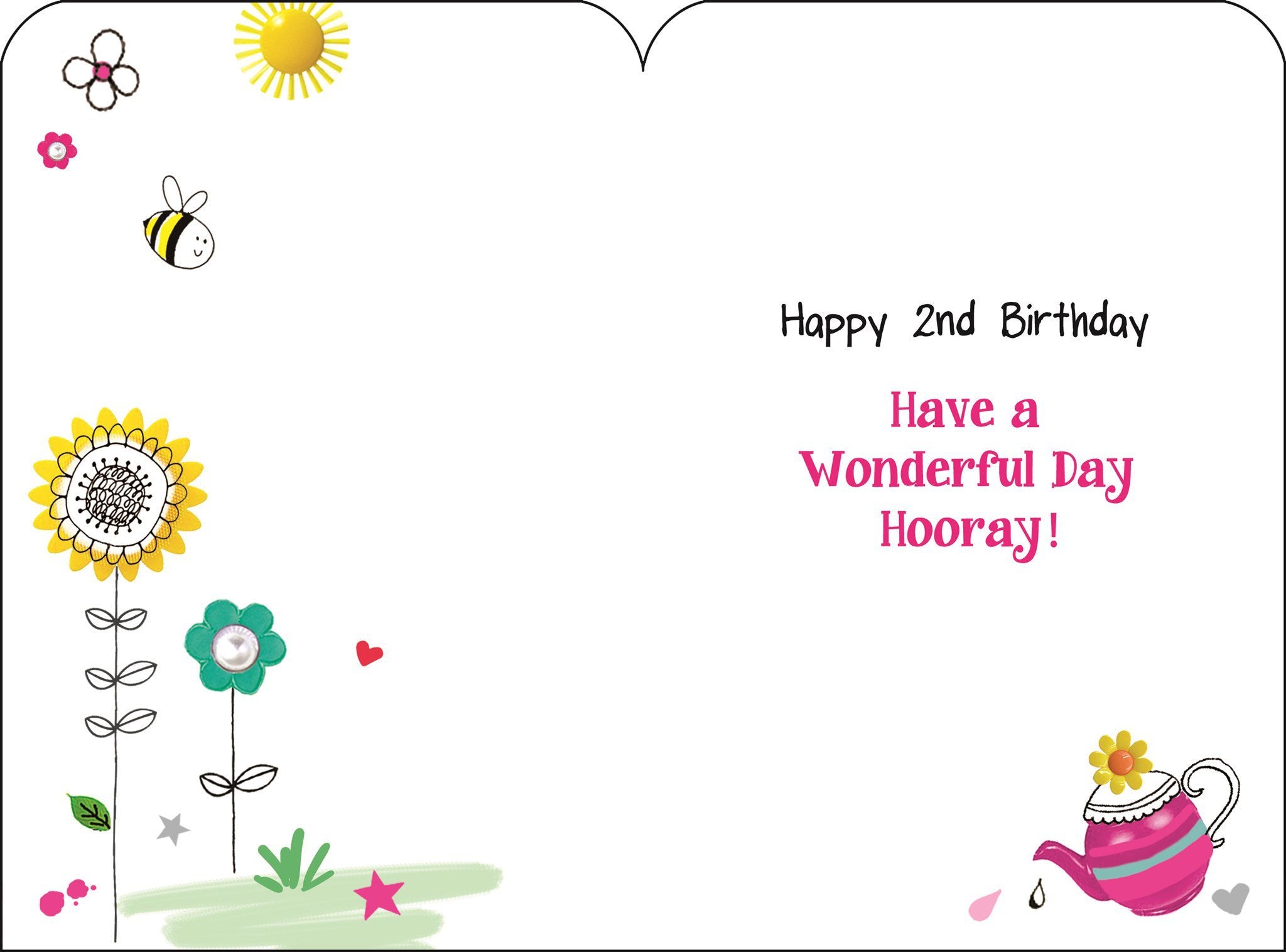 Inside of 2nd Birthday Fruit Greetings Card