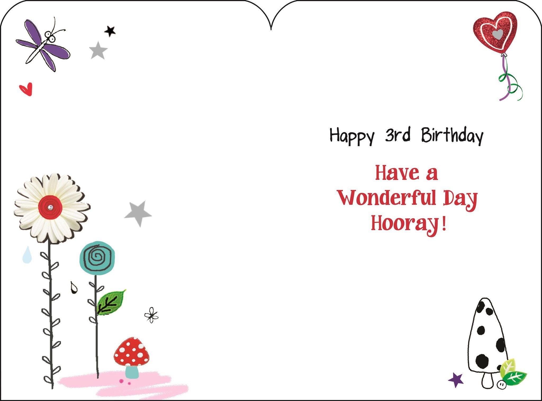 Inside of 3rd Birthday Fairy Greetings Card