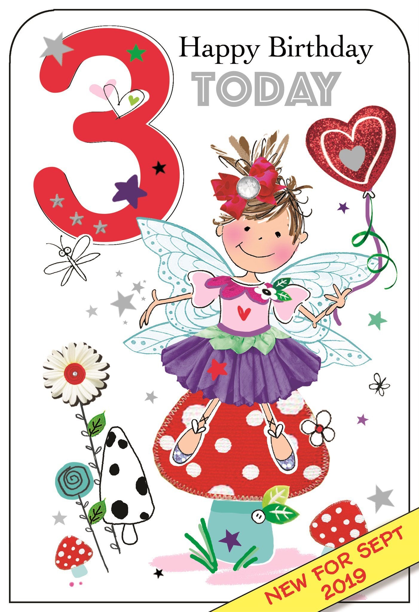 Front of 3rd Birthday Fairy Greetings Card