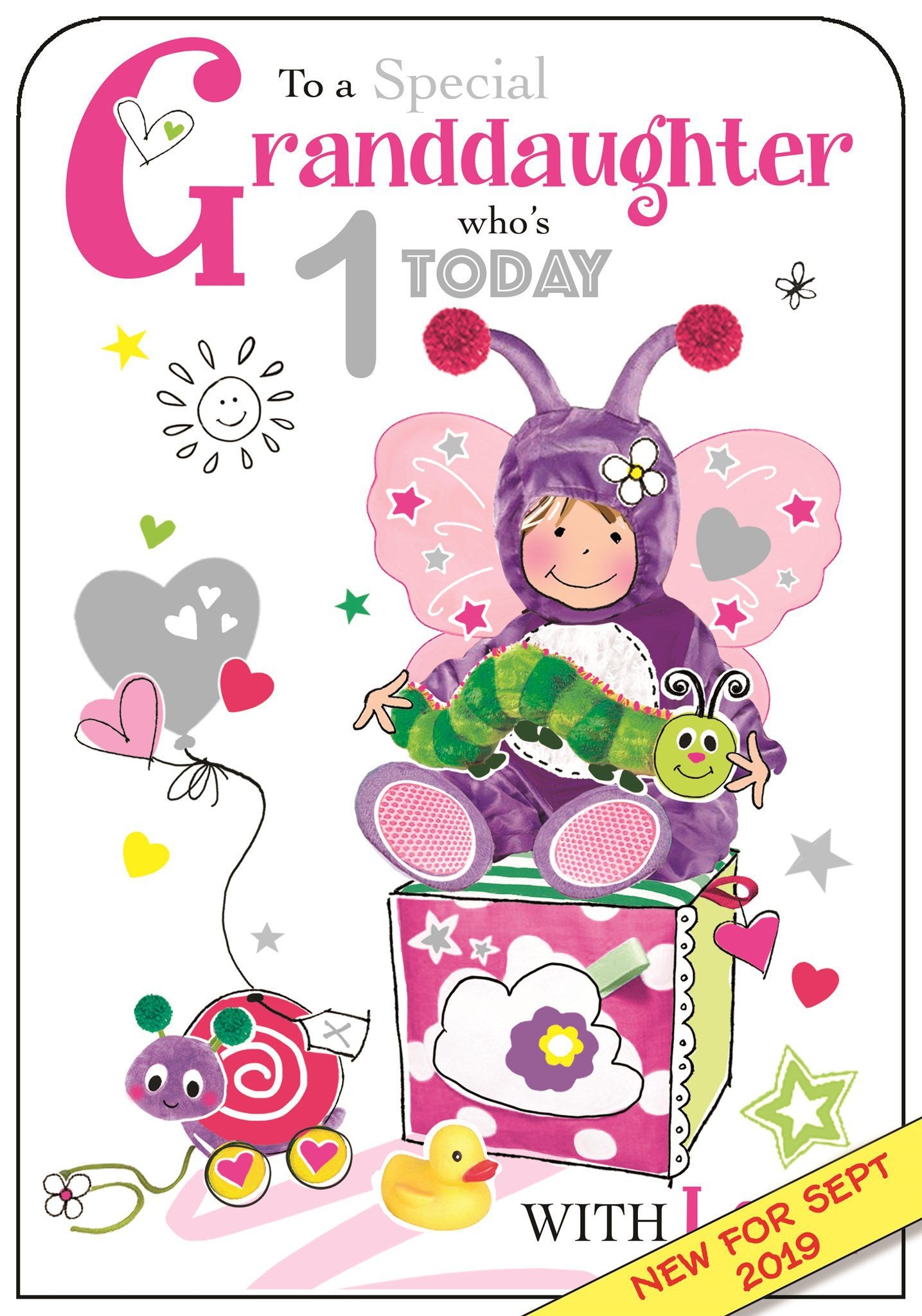 Front of Granddaughter 1st Birthday Ladybug Greetings Card