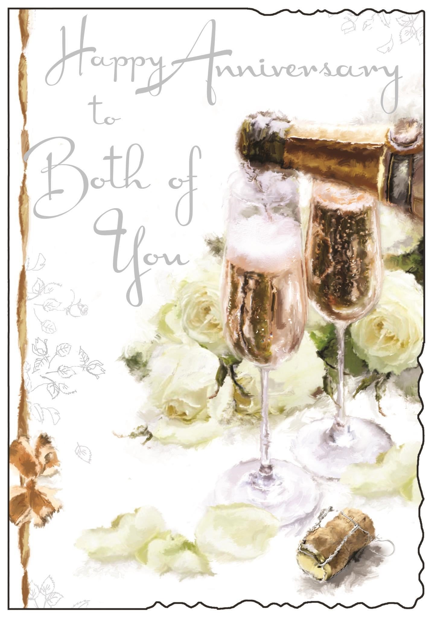 Front of Anniversary Both of You Drinks Greetings Card